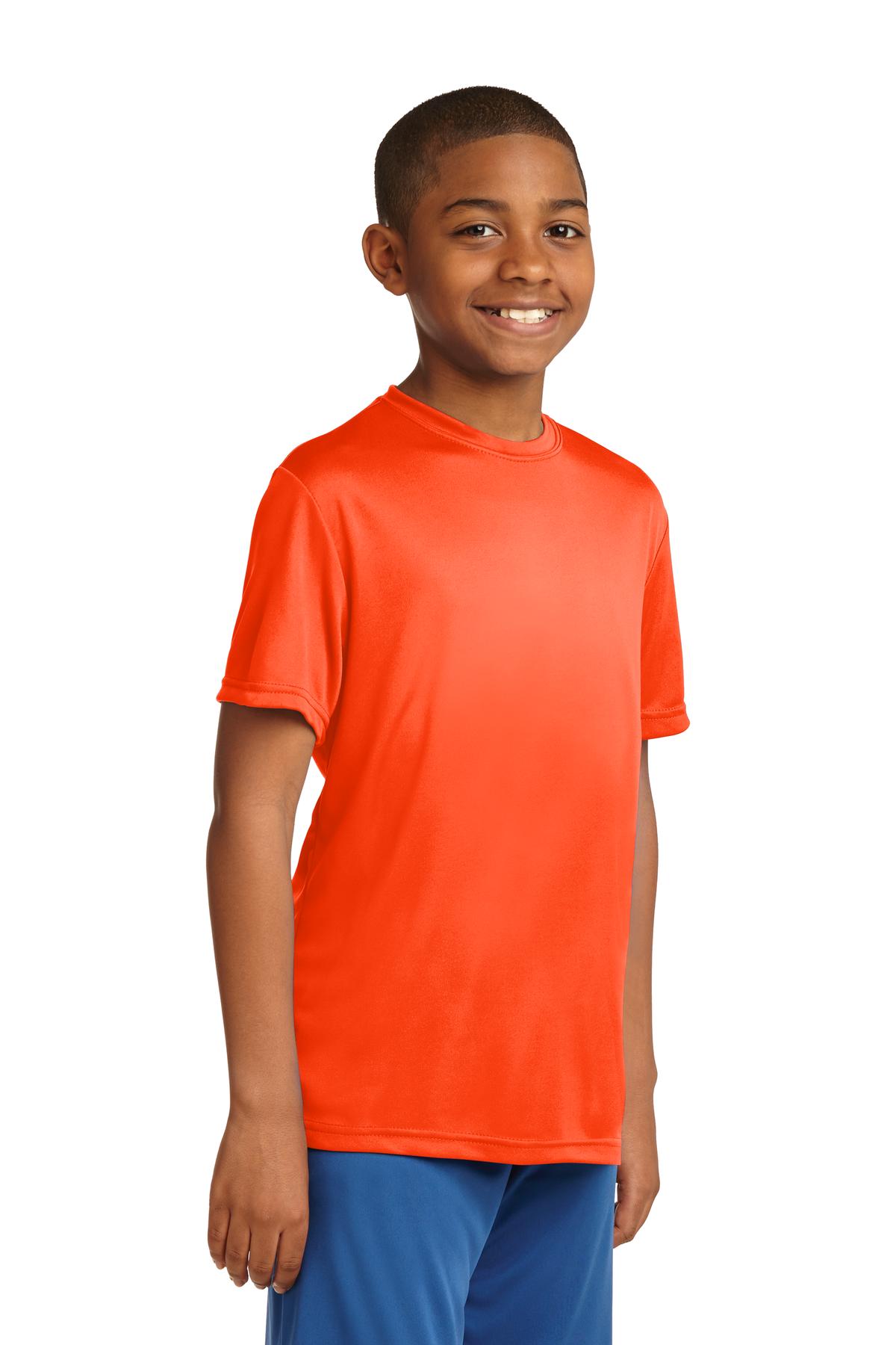 Neon Orange Sport-Tek Youth PosiCharge Competitor Tee. YST350