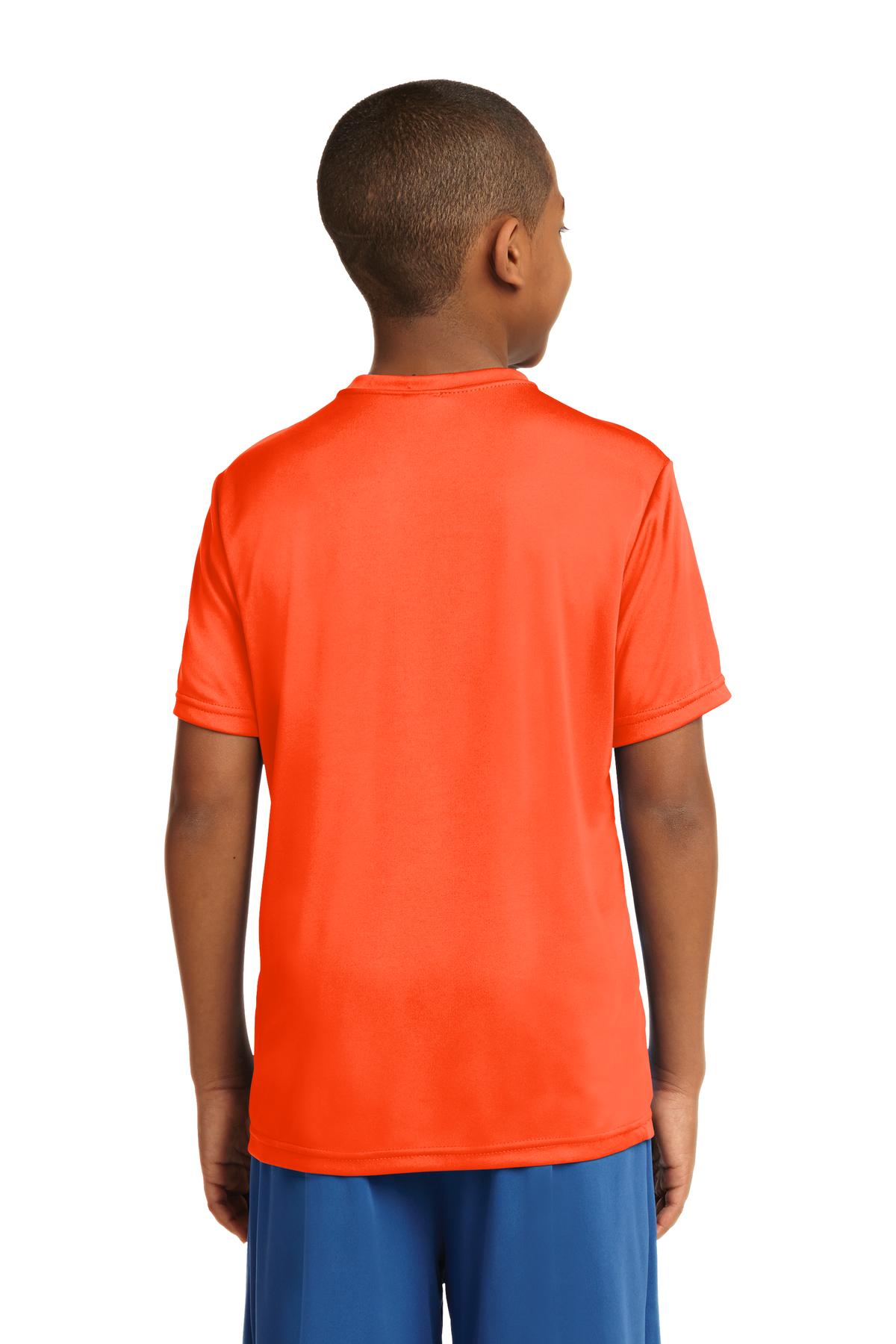 Neon Orange Sport-Tek Youth PosiCharge Competitor Tee. YST350