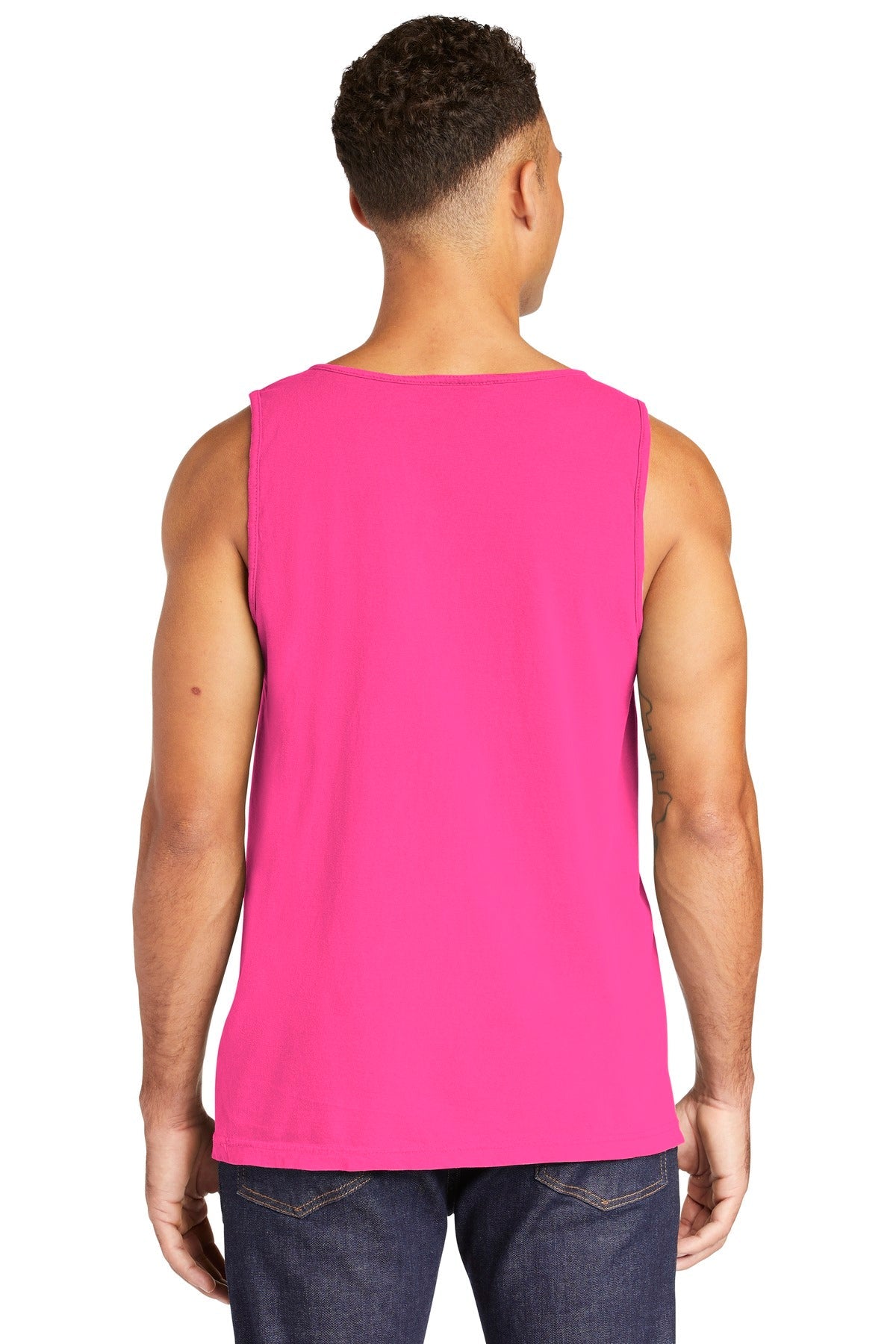 Neon Pink COMFORT COLORS Heavyweight Ring Spun Tank Top. 9360
