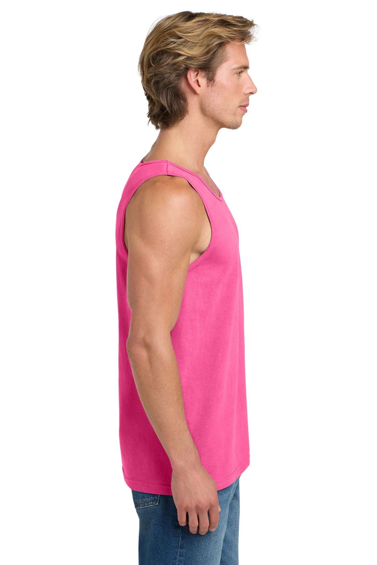 Neon Pink COMFORT COLORS Heavyweight Ring Spun Tank Top. 9360