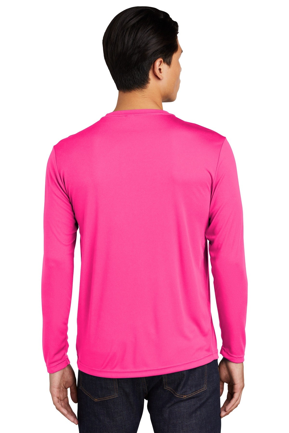 Neon Pink Sport-Tek Long Sleeve PosiCharge Competitor Tee. ST350LS