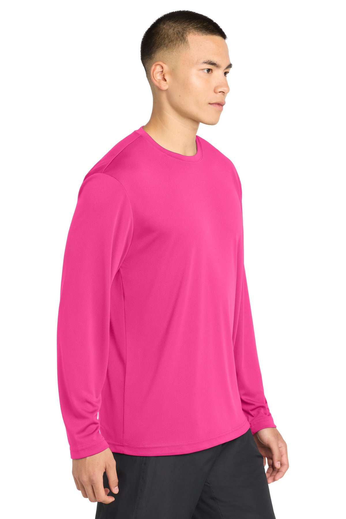 Neon Pink Sport-Tek Long Sleeve PosiCharge Competitor Tee. ST350LS