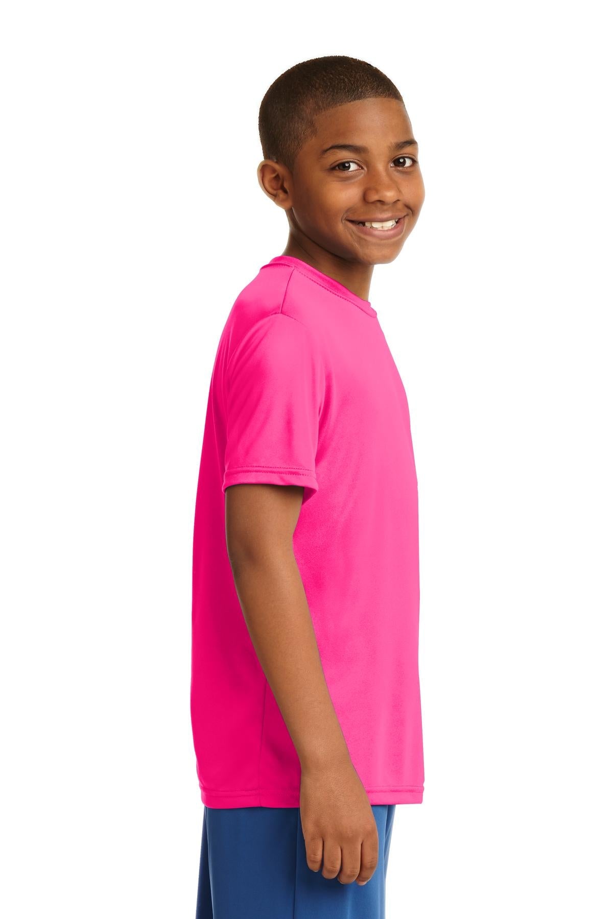 Neon Pink Sport-Tek Youth PosiCharge Competitor Tee. YST350