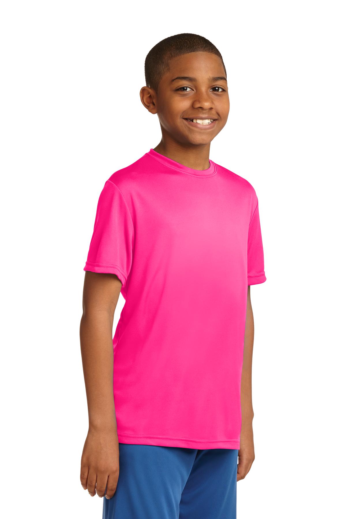 Neon Pink Sport-Tek Youth PosiCharge Competitor Tee. YST350