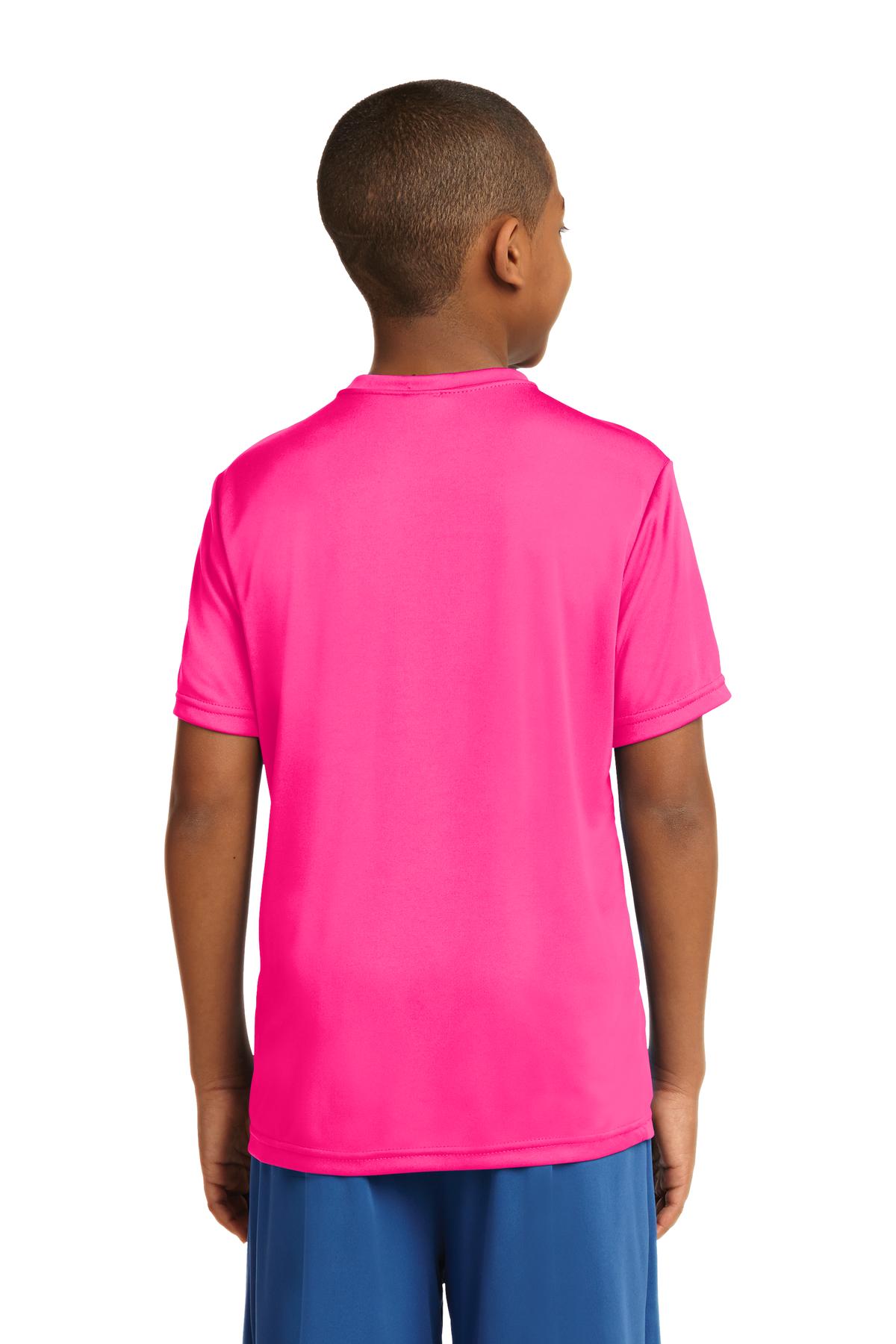 Neon Pink Sport-Tek Youth PosiCharge Competitor Tee. YST350