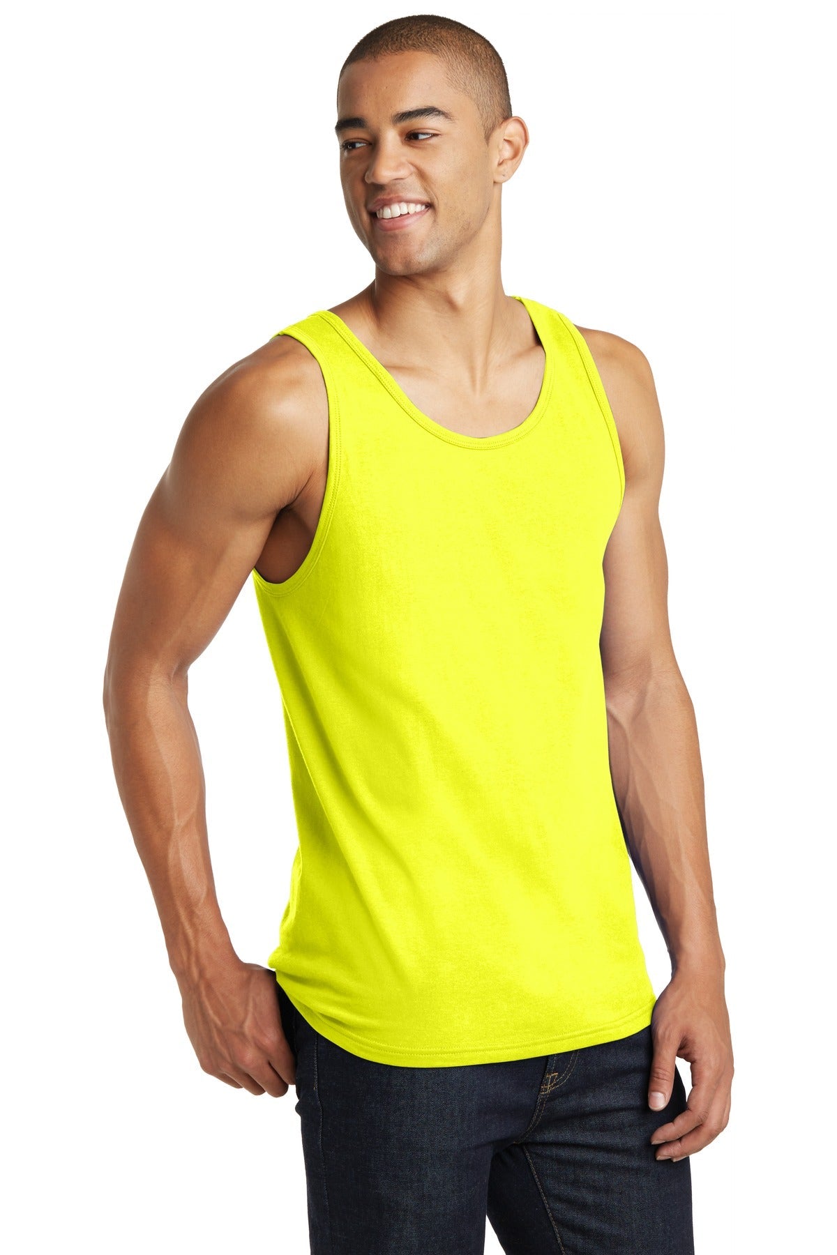 Neon Yellow District The Concert Tank . DT5300