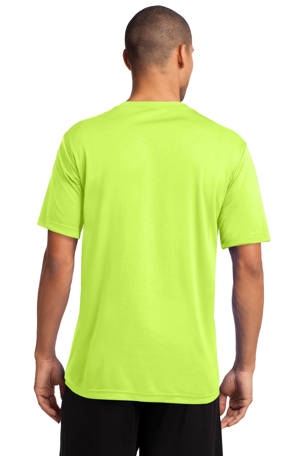 Neon Yellow Port & Co Performance Tee. PC380