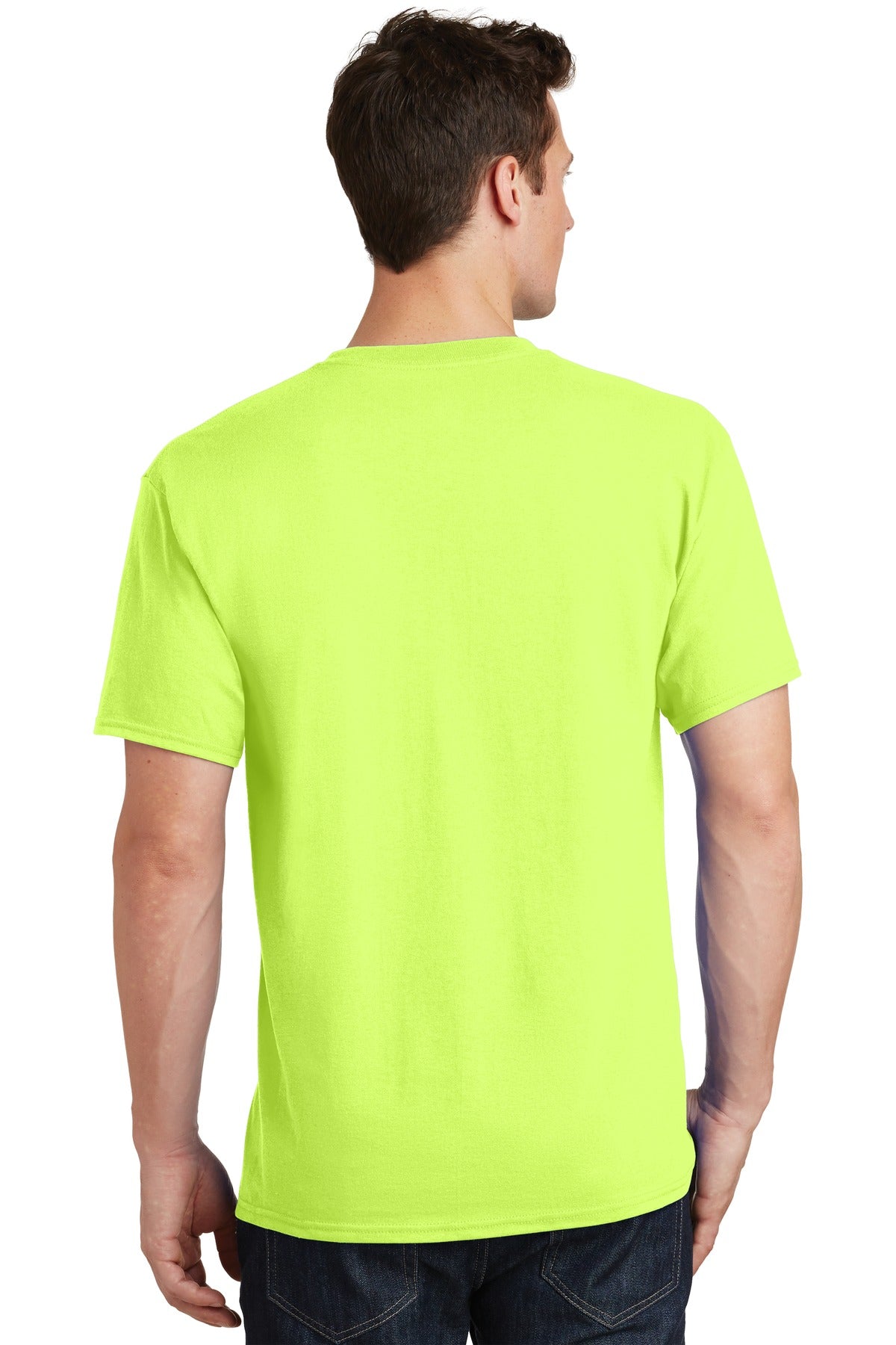 Neon Yellow Port & Co Tall Core Cotton Tee PC54T