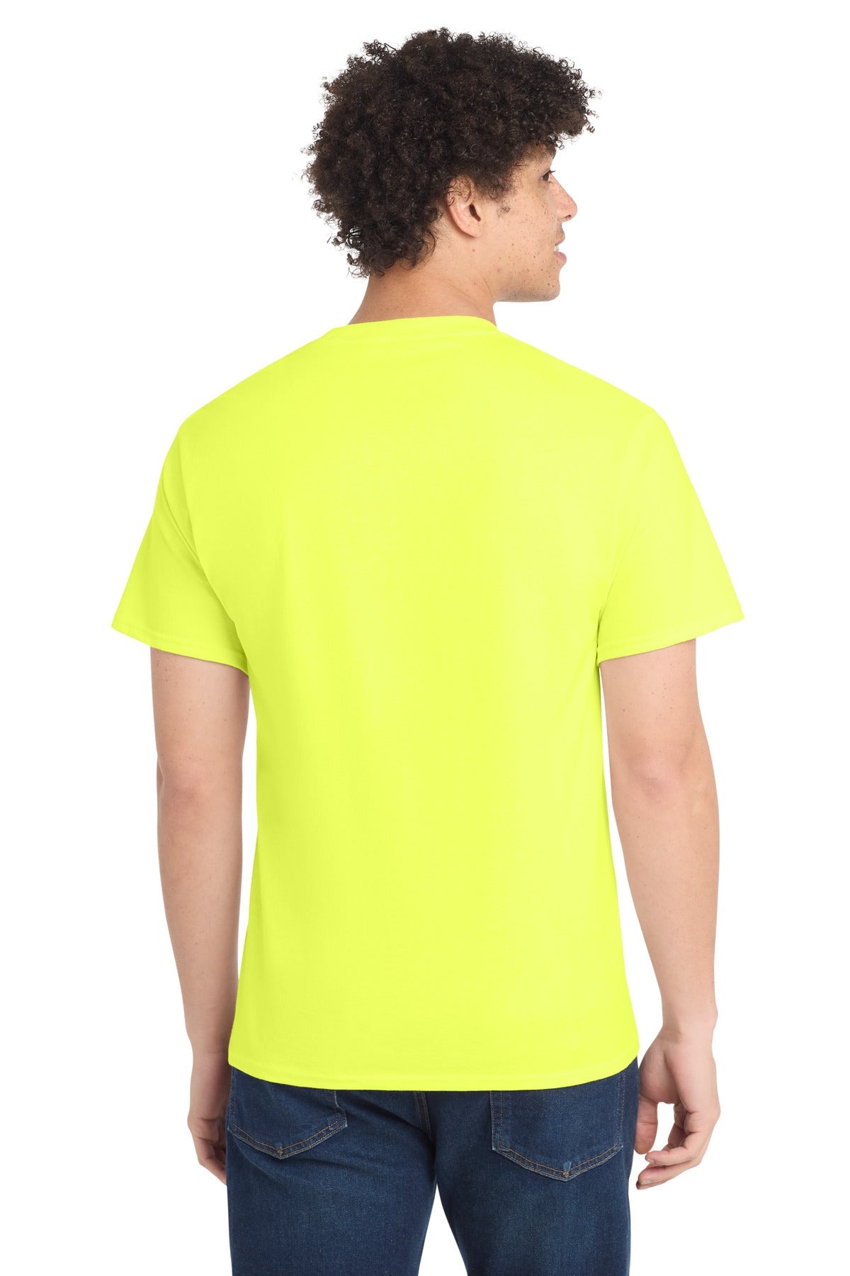 Neon Yellow Port & Co Tall Core Cotton Tee PC54T