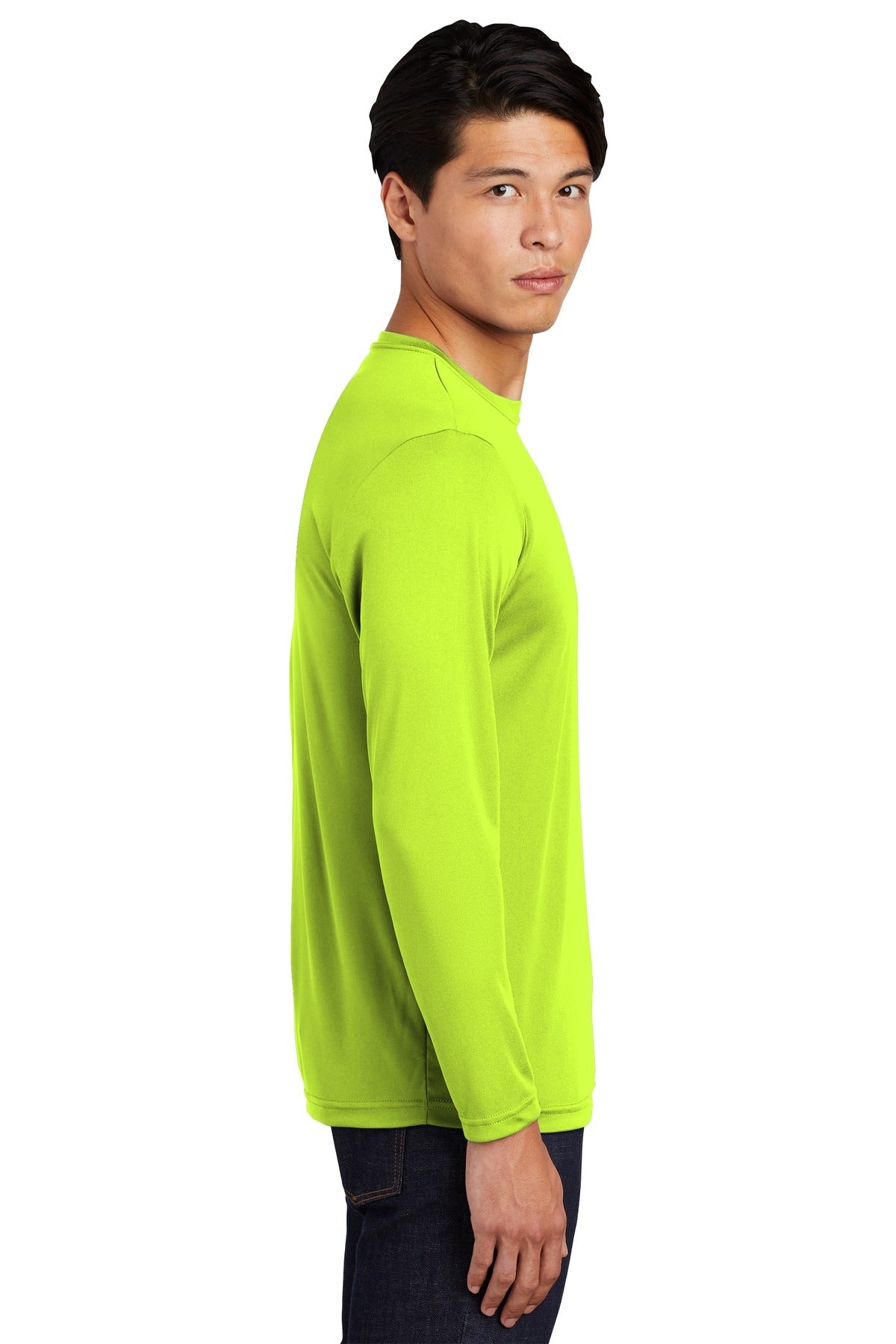 Neon Yellow Sport-Tek Long Sleeve PosiCharge Competitor Tee. ST350LS