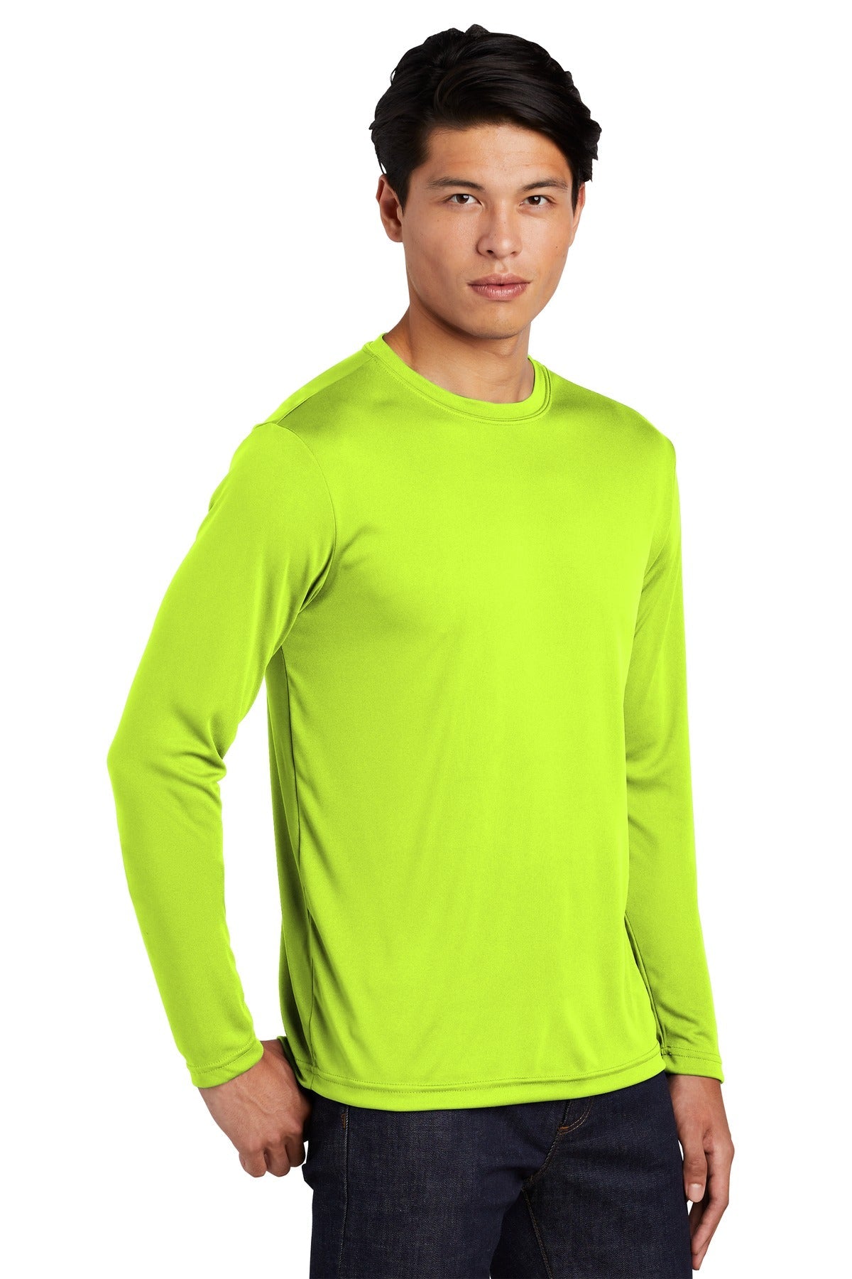 Neon Yellow Sport-Tek Long Sleeve PosiCharge Competitor Tee. ST350LS