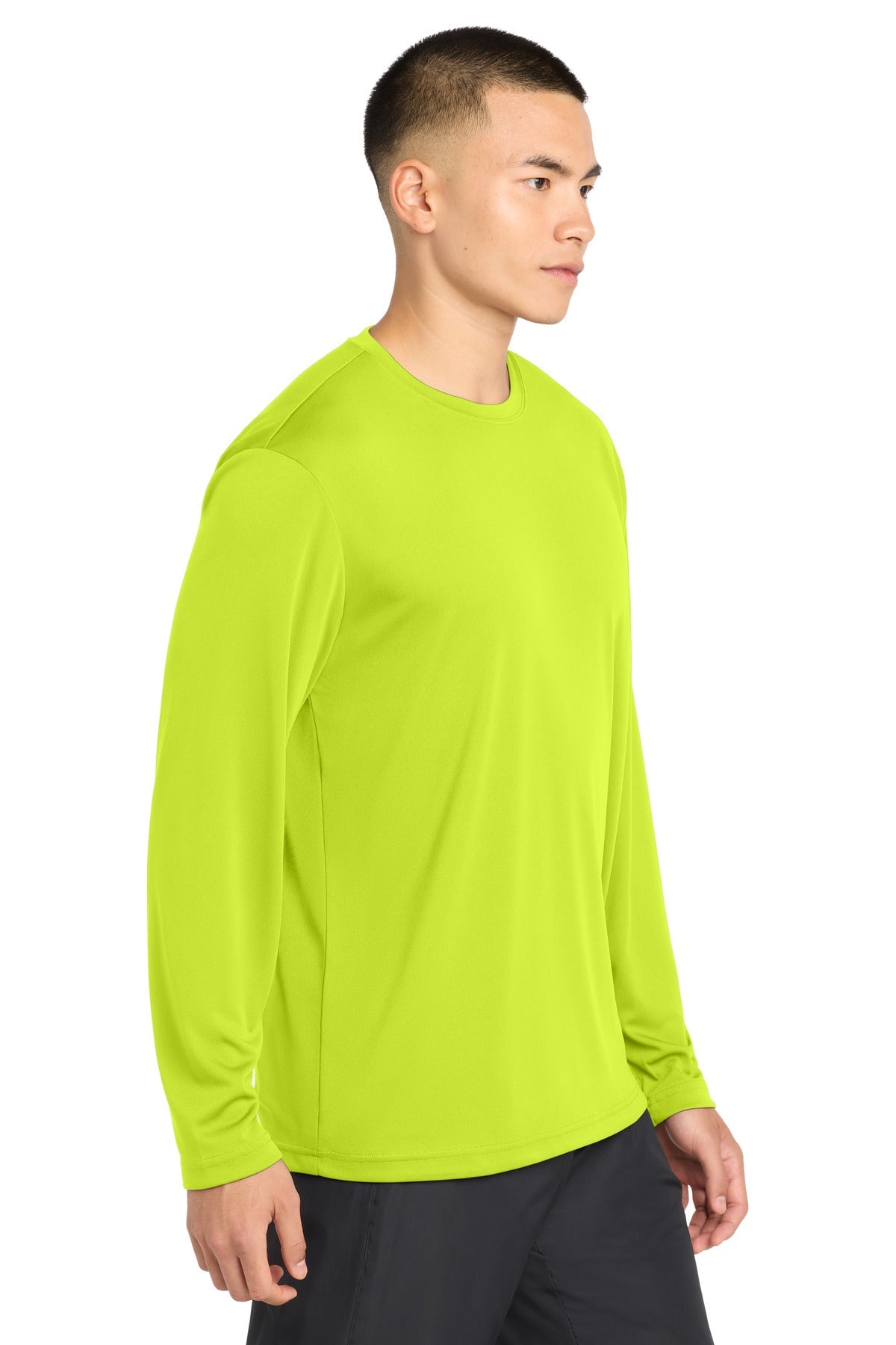 Neon Yellow Sport-Tek Long Sleeve PosiCharge Competitor Tee. ST350LS
