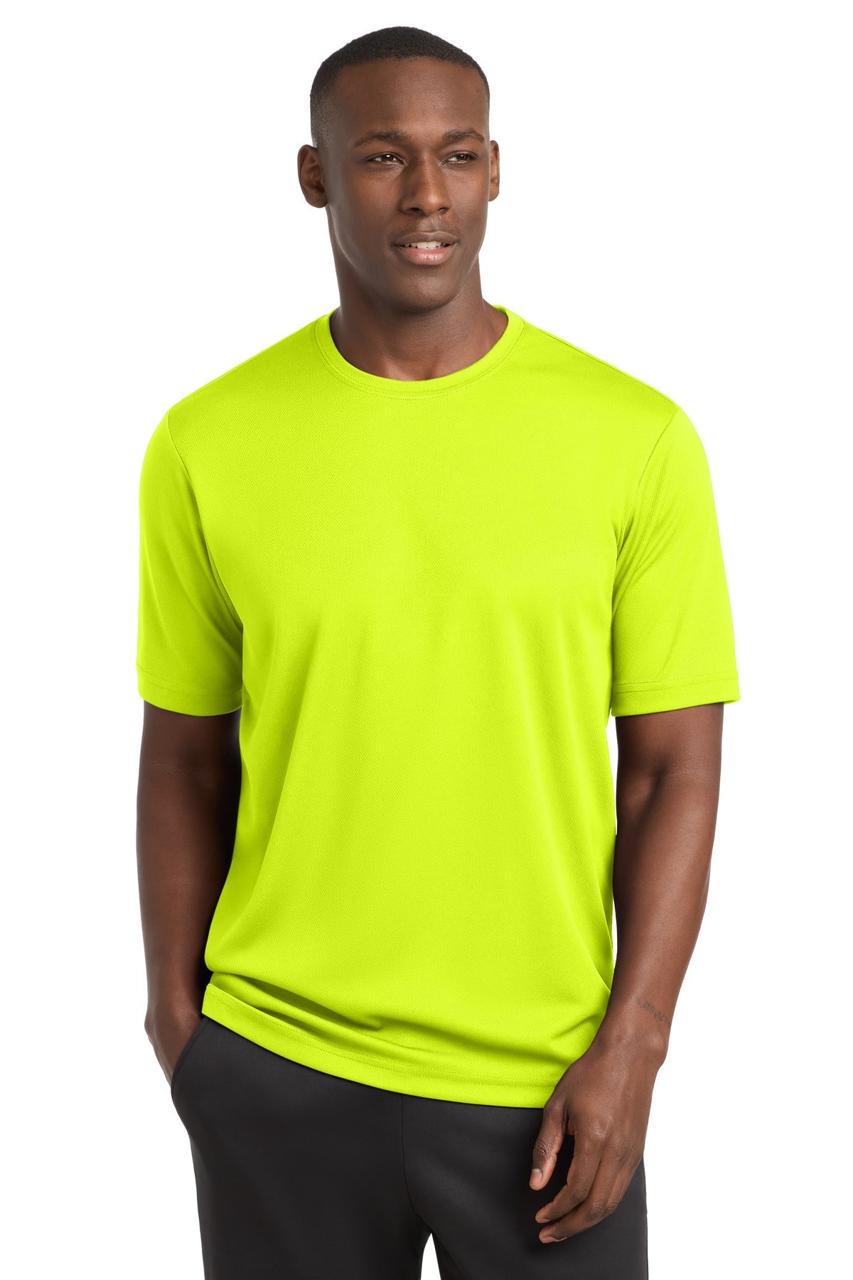 Neon Yellow Sport-Tek PosiCharge RacerMesh Tee. ST340