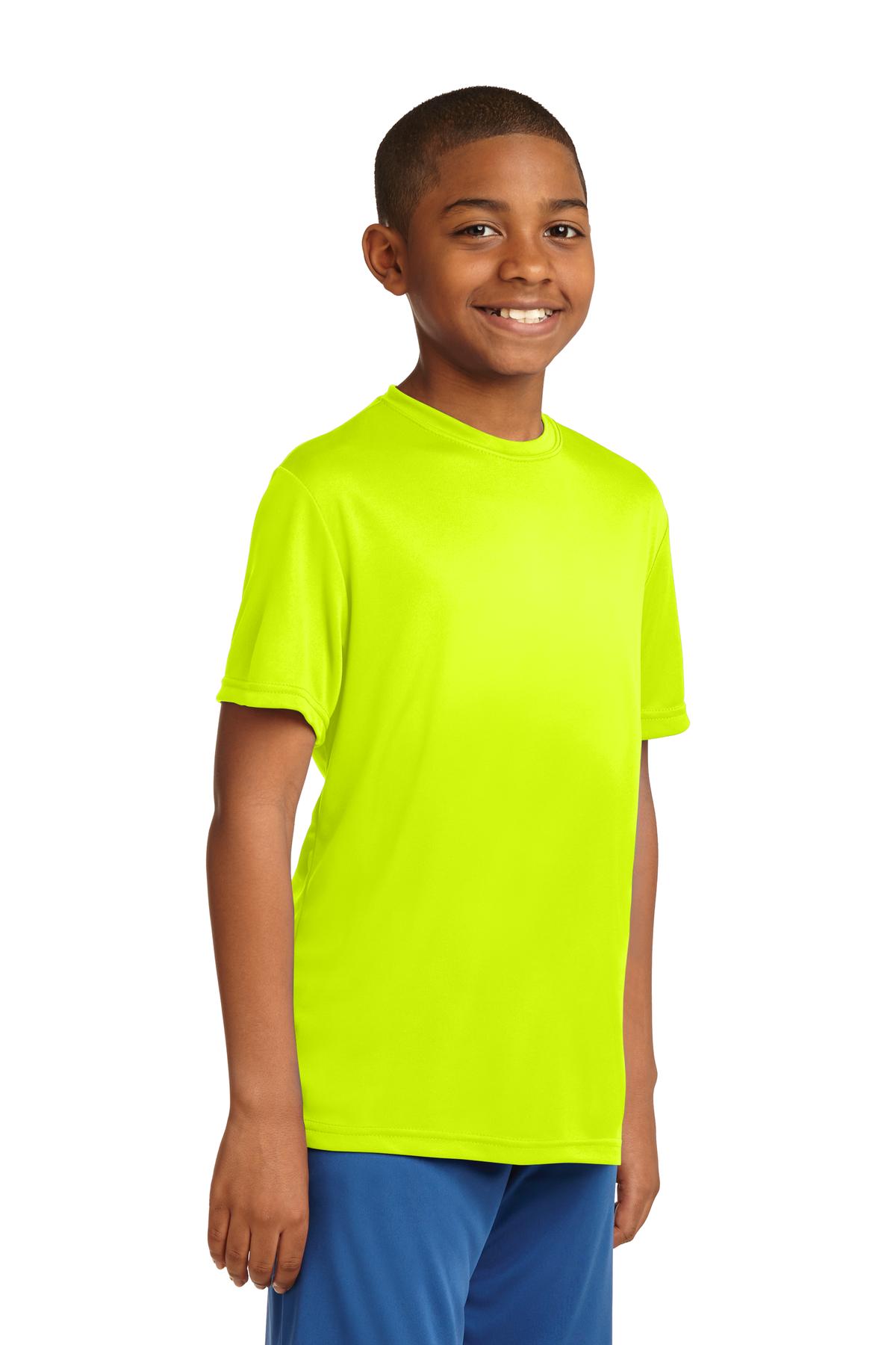 Neon Yellow Sport-Tek Youth PosiCharge Competitor Tee. YST350