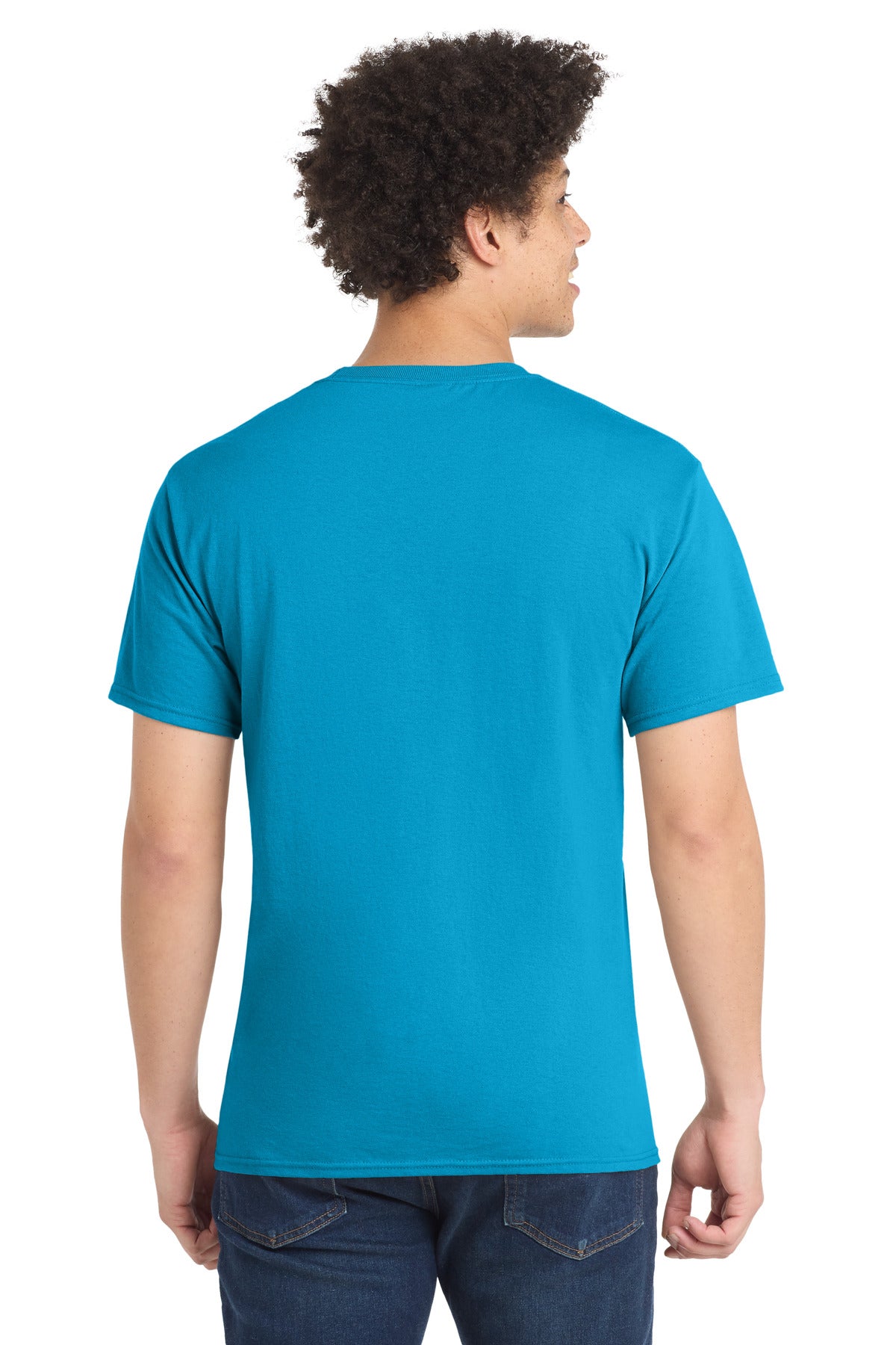 NeonBlue Port & Co Core Blend Tee. PC55