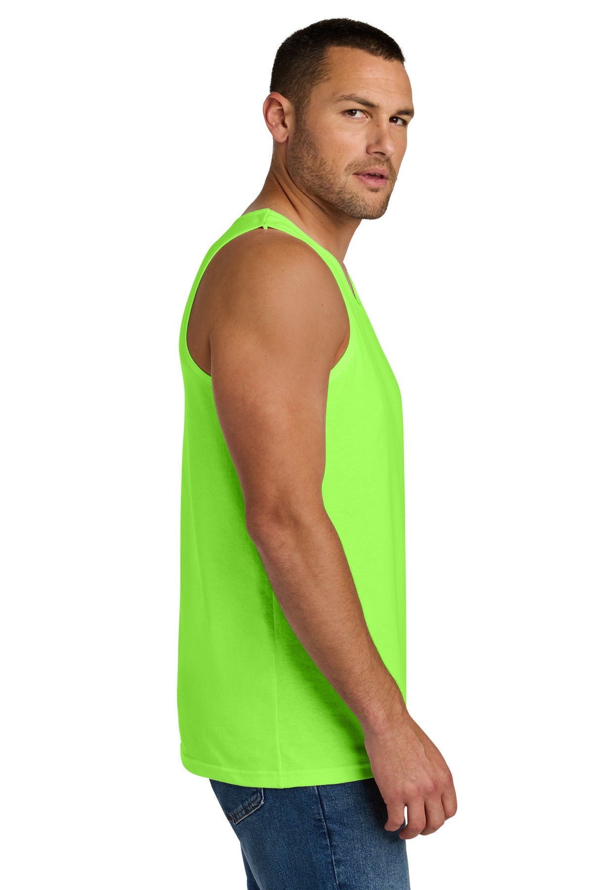 NeonGreen Gildan Heavy Cotton Tank Top. G5200