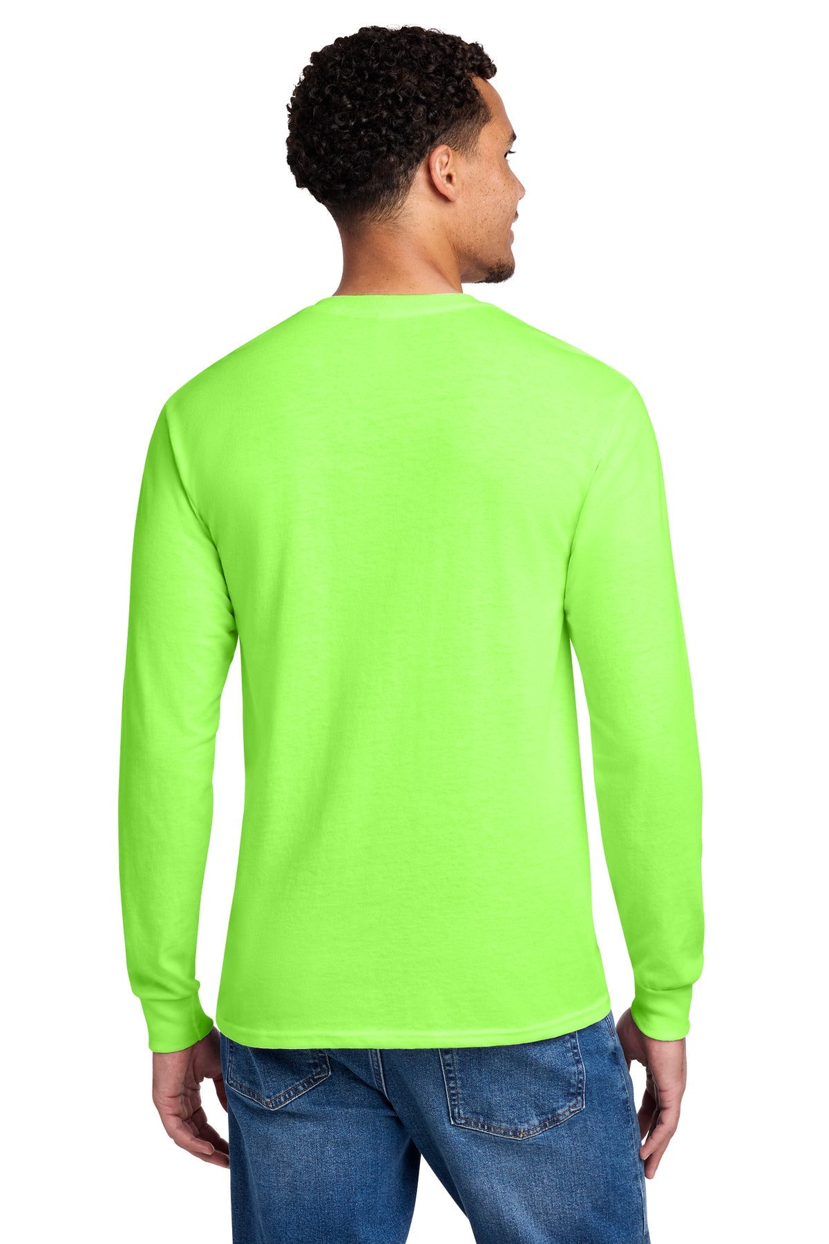NeonGreen Jerzees - Dri-Power 50/50 Cotton/Poly Long Sleeve T-Shirt. 29LS
