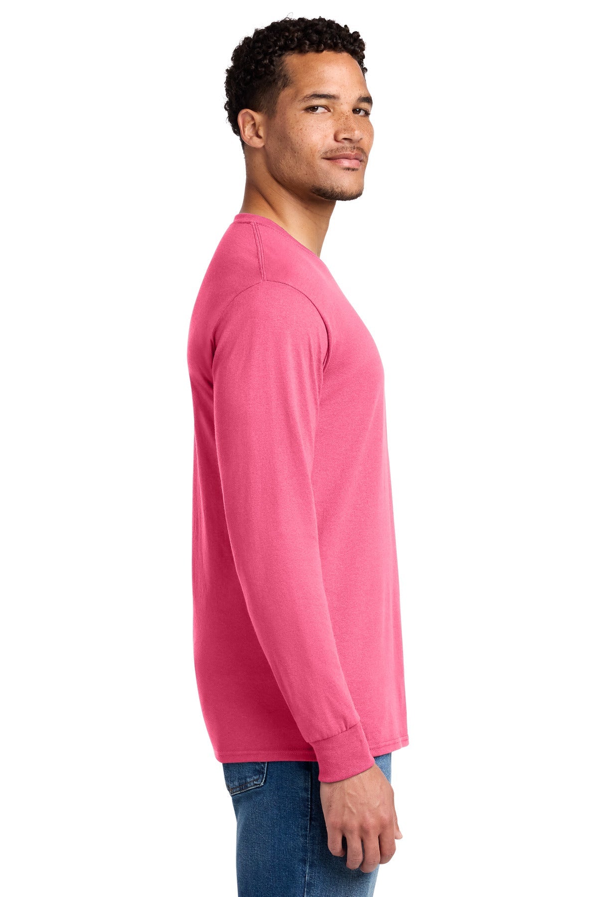 NeonPink Jerzees - Dri-Power 50/50 Cotton/Poly Long Sleeve T-Shirt. 29LS