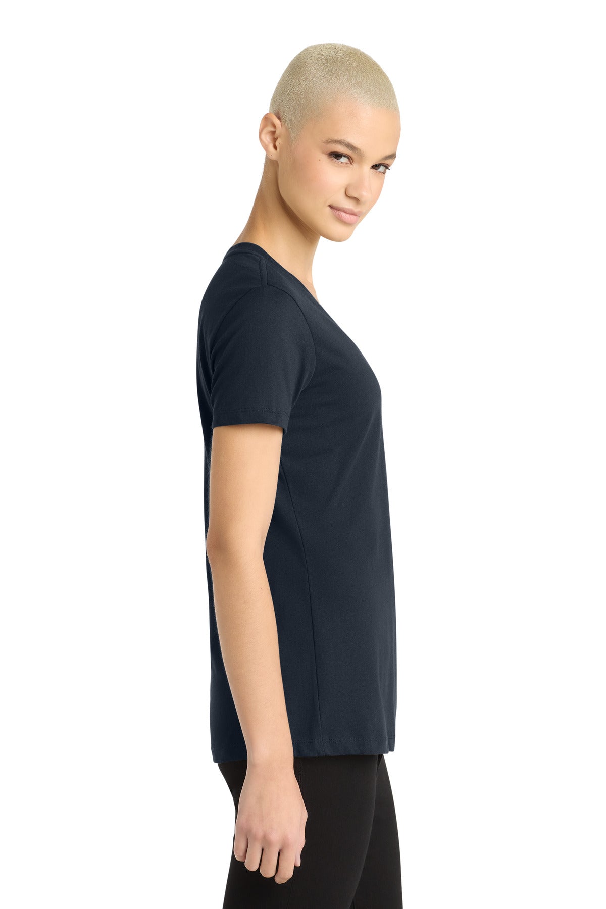 New Navy District - Women's Perfect Weight V-Neck Tee. DM1170L