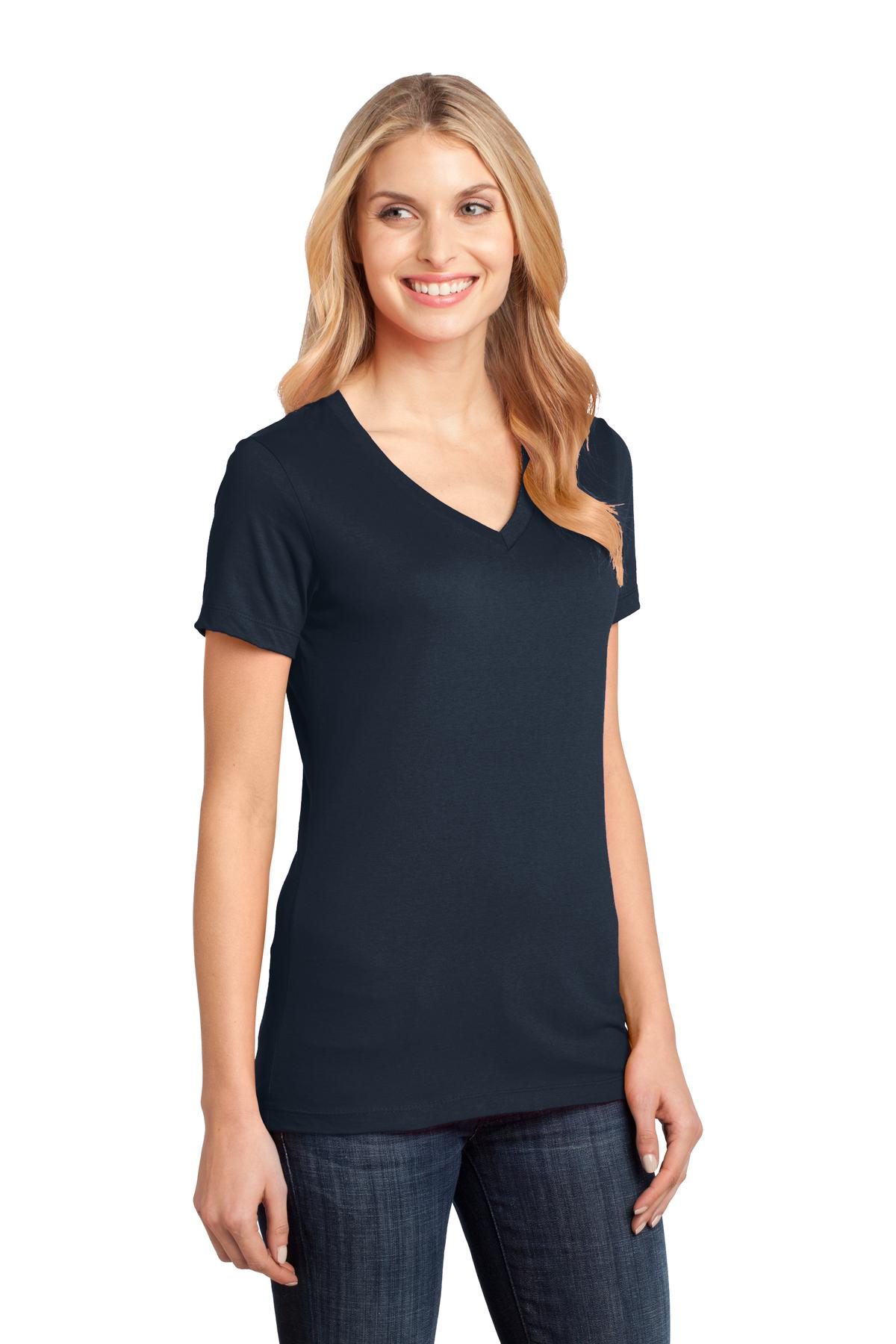New Navy District - Women's Perfect Weight V-Neck Tee. DM1170L