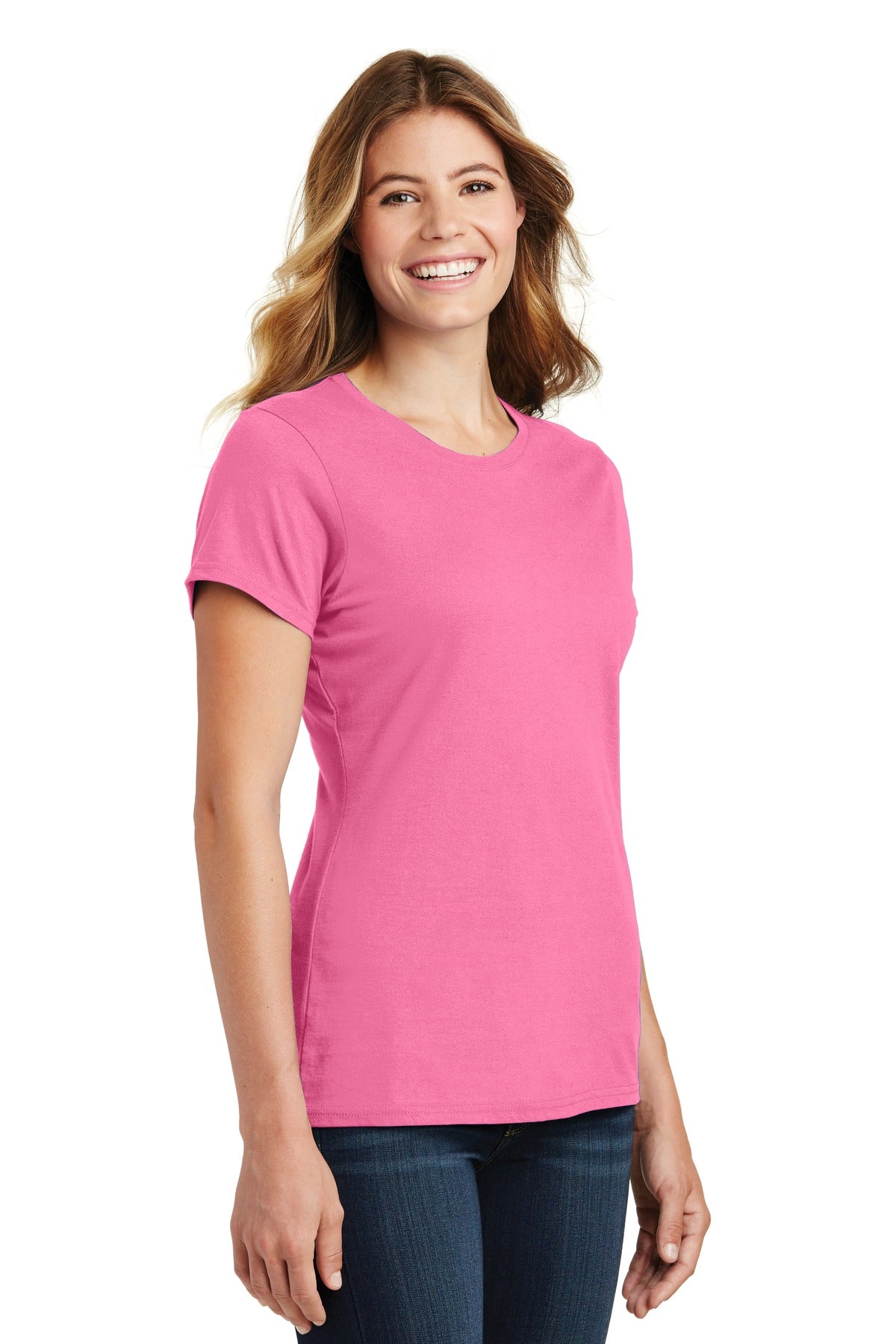 New Pink Port & Co Women's Fan Favorite Tee. LPC450
