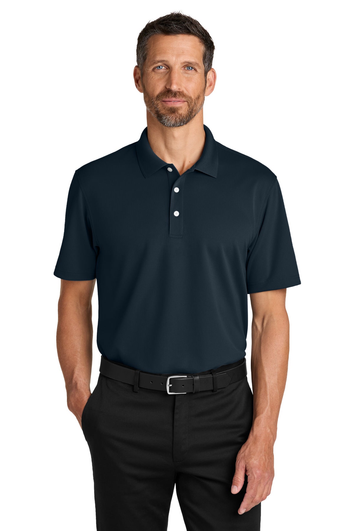 NightNavy Port Authority Dry Zone Stain-Release Grid Polo K845