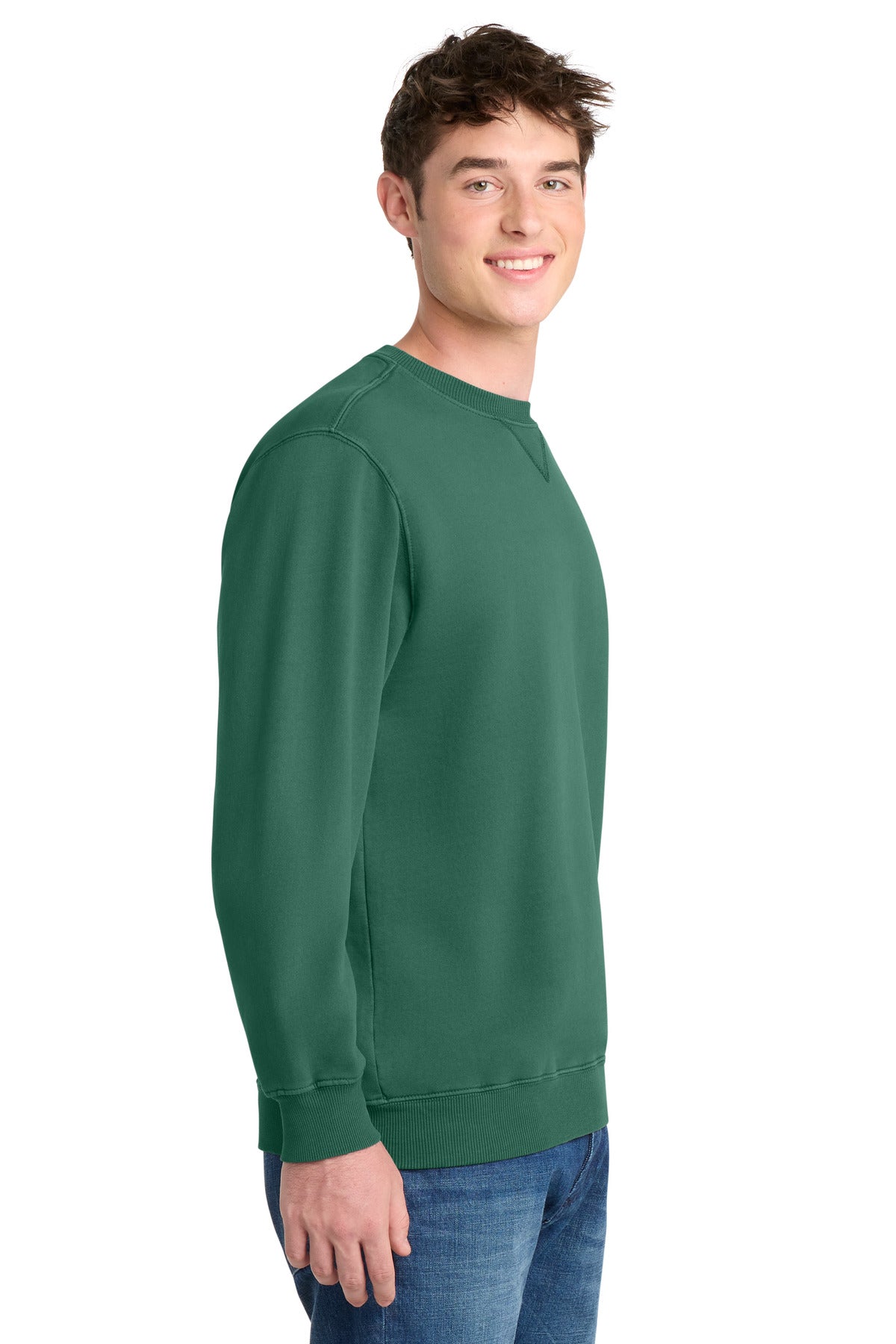 NordicGrn Port & Co Beach Wash Garment-Dyed Crewneck Sweatshirt PC098