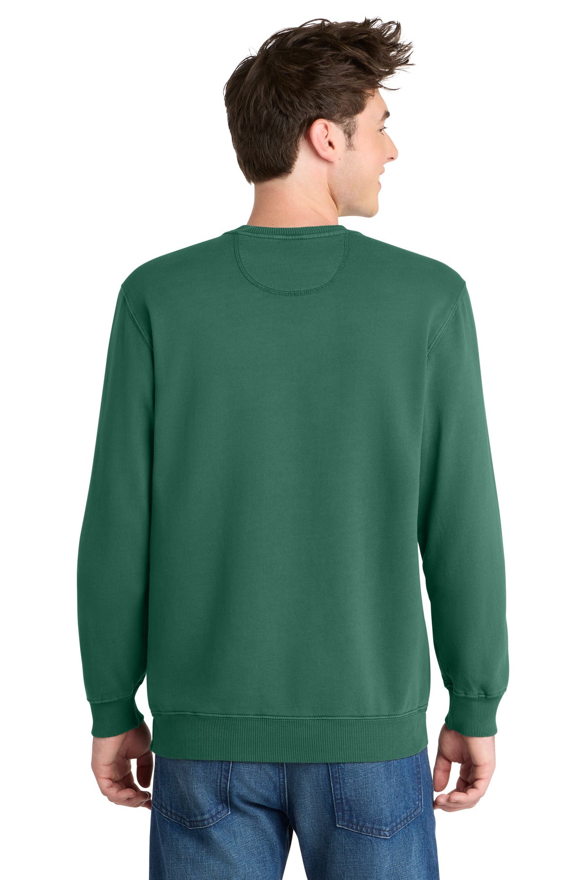 NordicGrn Port & Co Beach Wash Garment-Dyed Crewneck Sweatshirt PC098