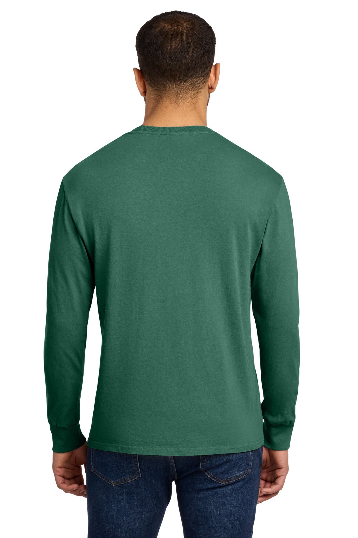 NordicGrn Port & Co Beach Wash Garment-Dyed Long Sleeve Tee PC099LS