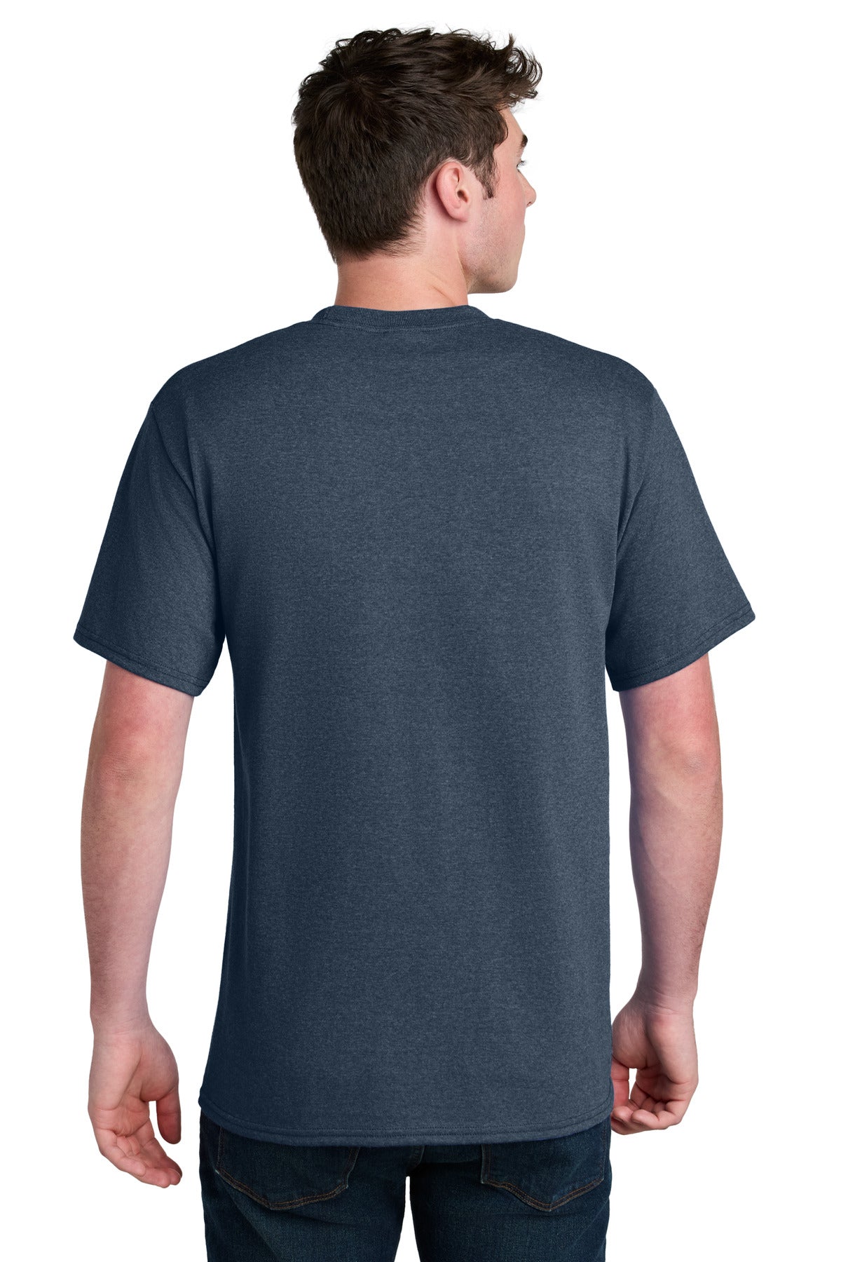 NvyBluHthr Port & Co Core Blend Recycled Tee PC01