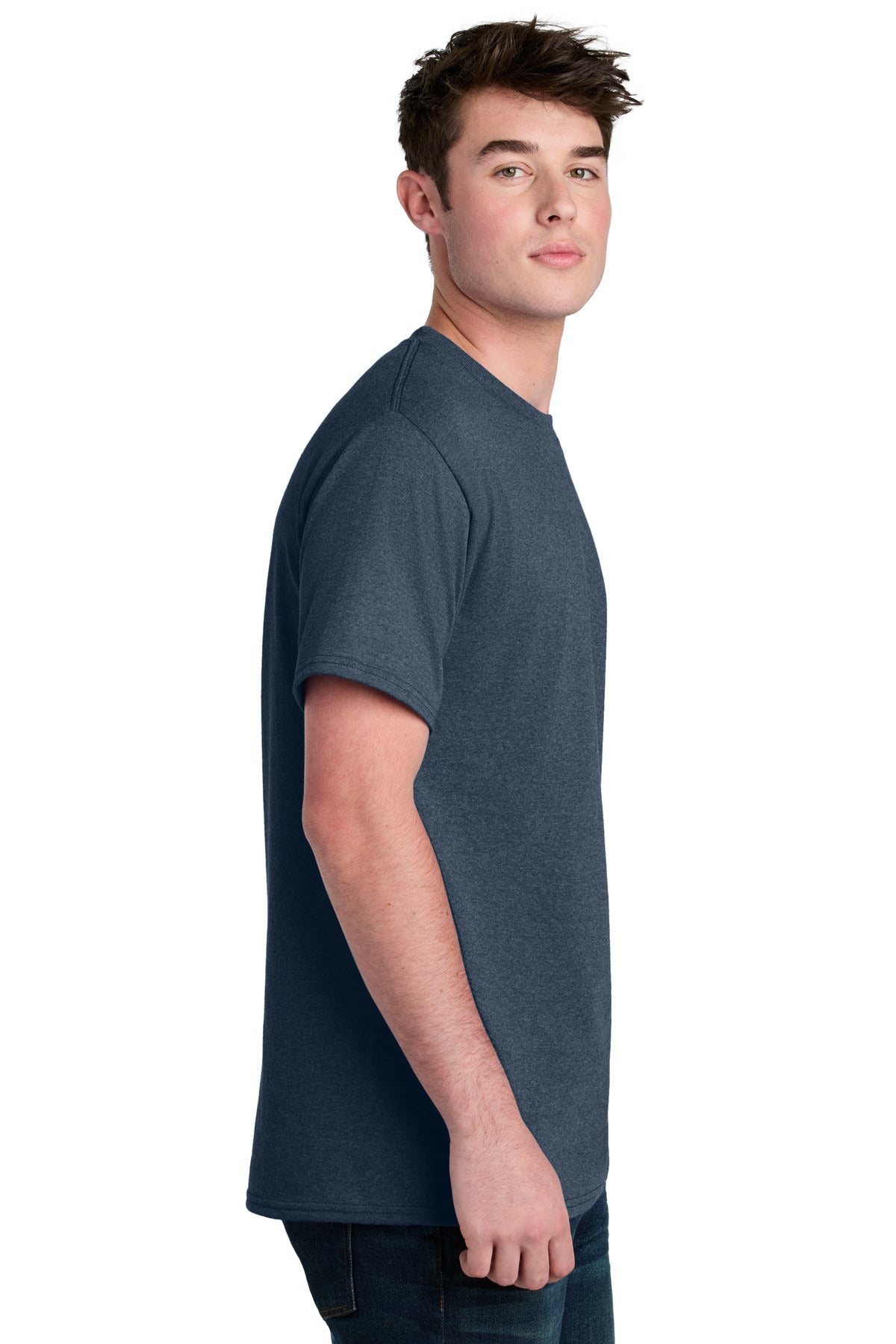 NvyBluHthr Port & Co Core Blend Recycled Tee PC01