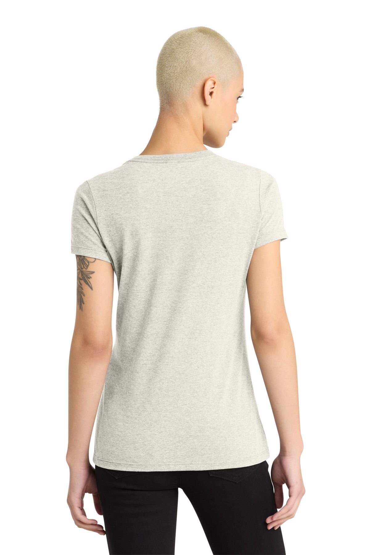 OatHthr District - Women's Perfect Weight V-Neck Tee. DM1170L