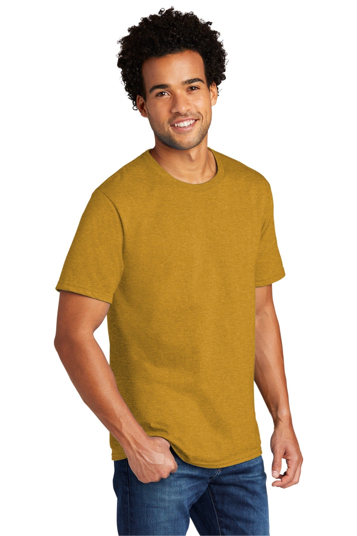 OchreYlwHr Port & Co Tri-Blend Tee. PC330