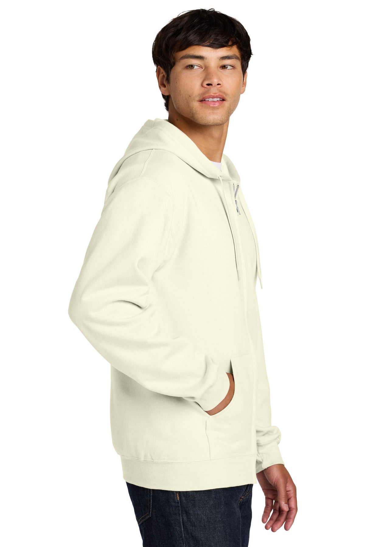 OffWhite Gildan Softstyle Midweight Fleece Full-Zip Hooded Sweatshirt SF600