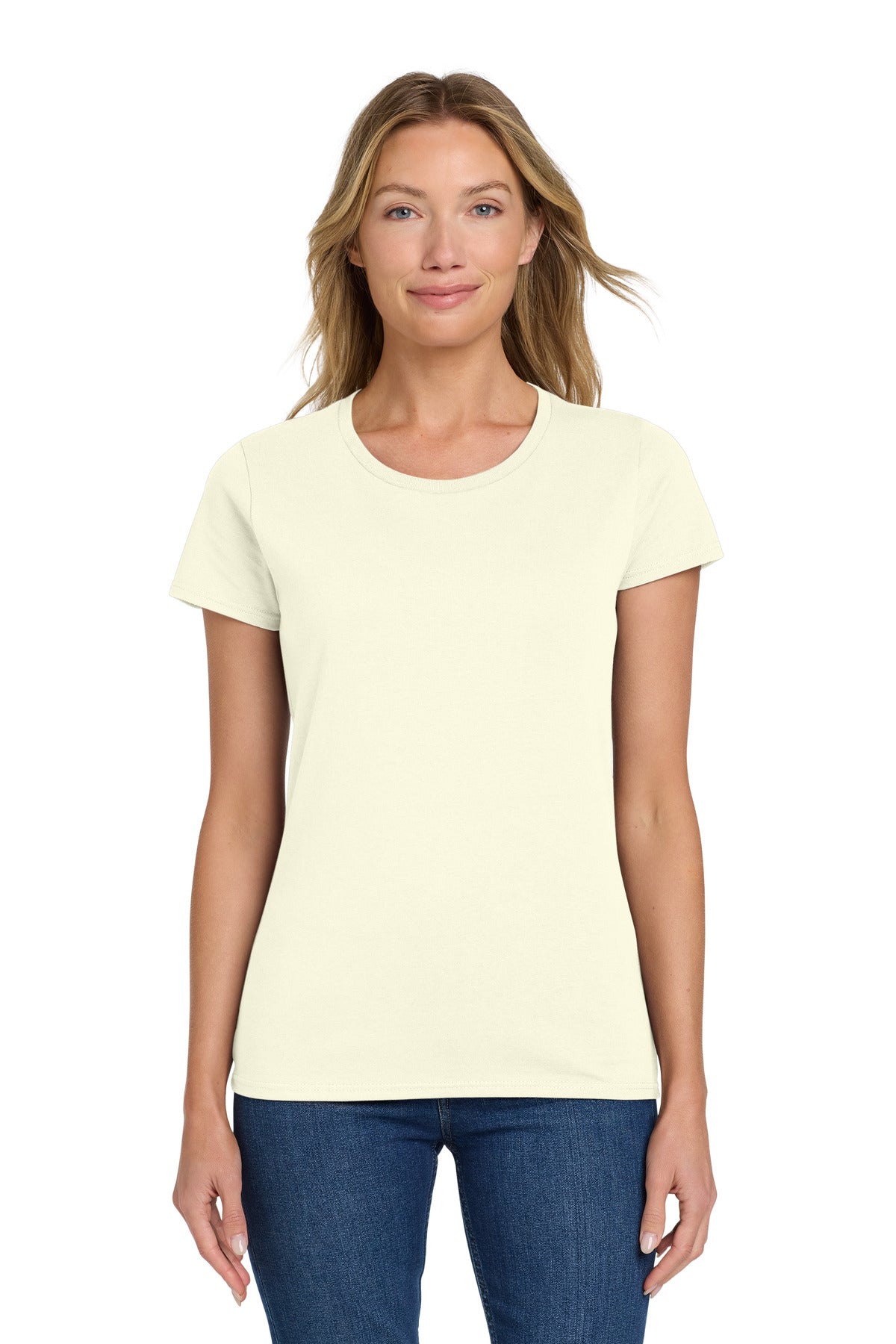 OffWhite Gildan Women's Heavy Cotton 100% Cotton T-Shirt. 5000L