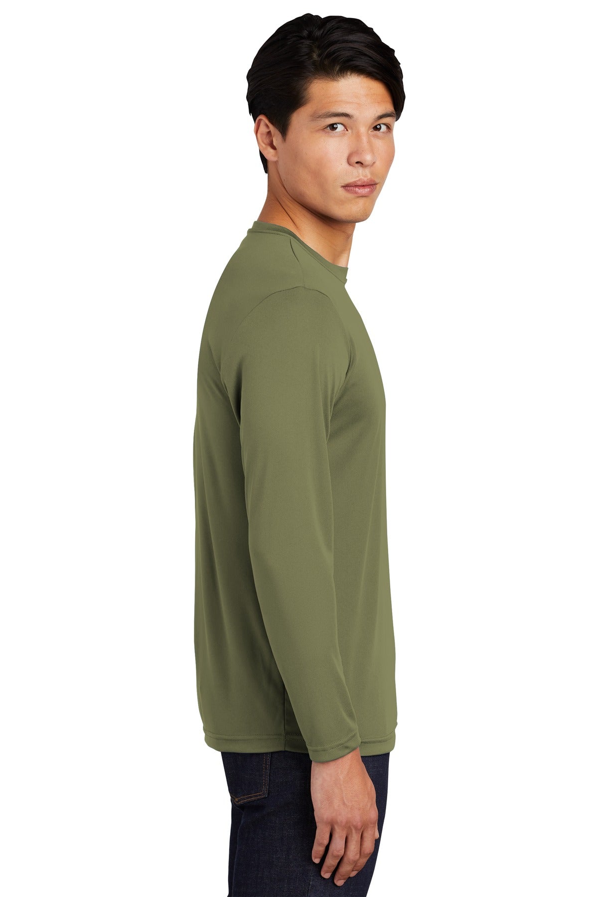 Olive Drab Grn Sport-Tek Long Sleeve PosiCharge Competitor Tee. ST350LS