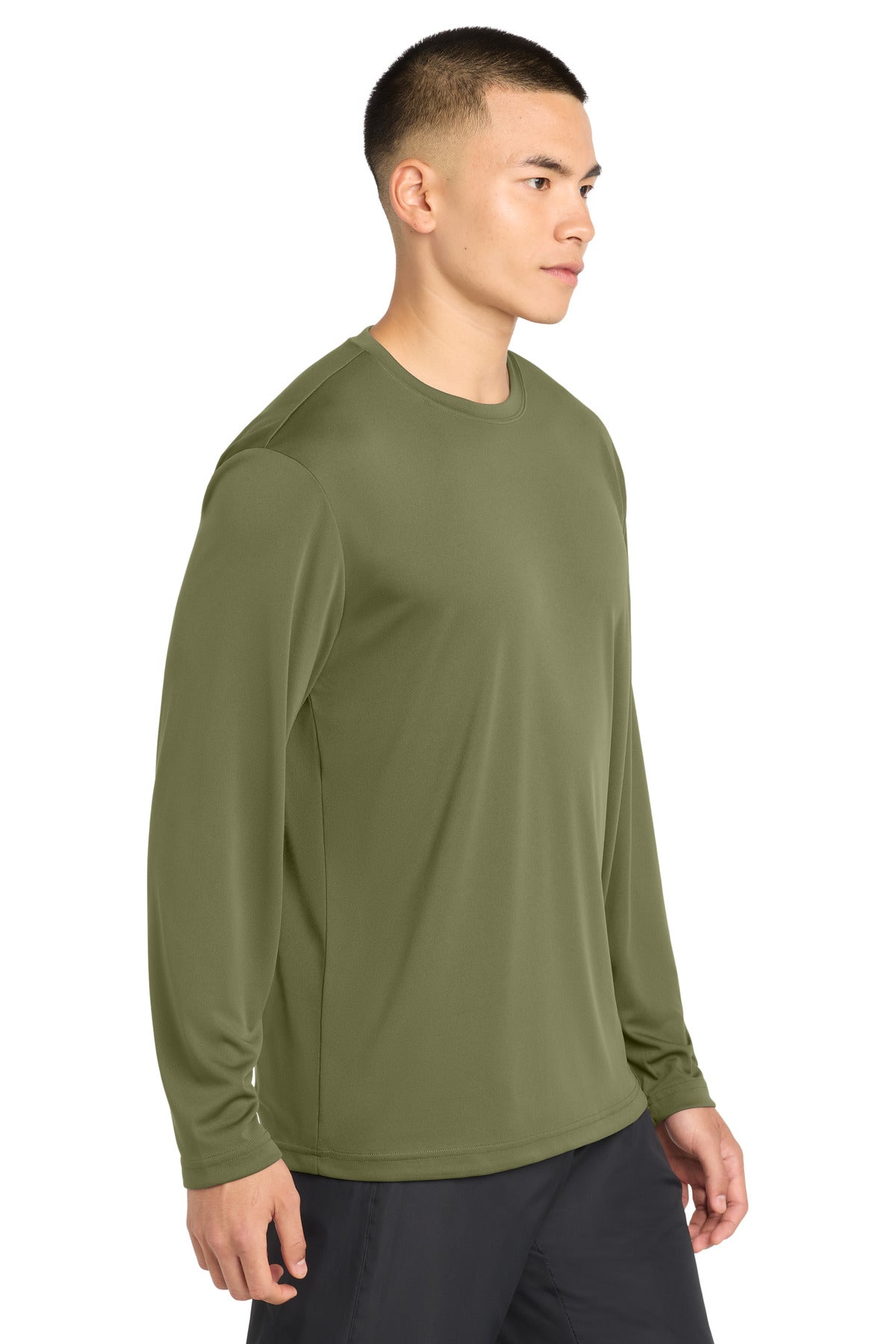 Olive Drab Grn Sport-Tek Long Sleeve PosiCharge Competitor Tee. ST350LS
