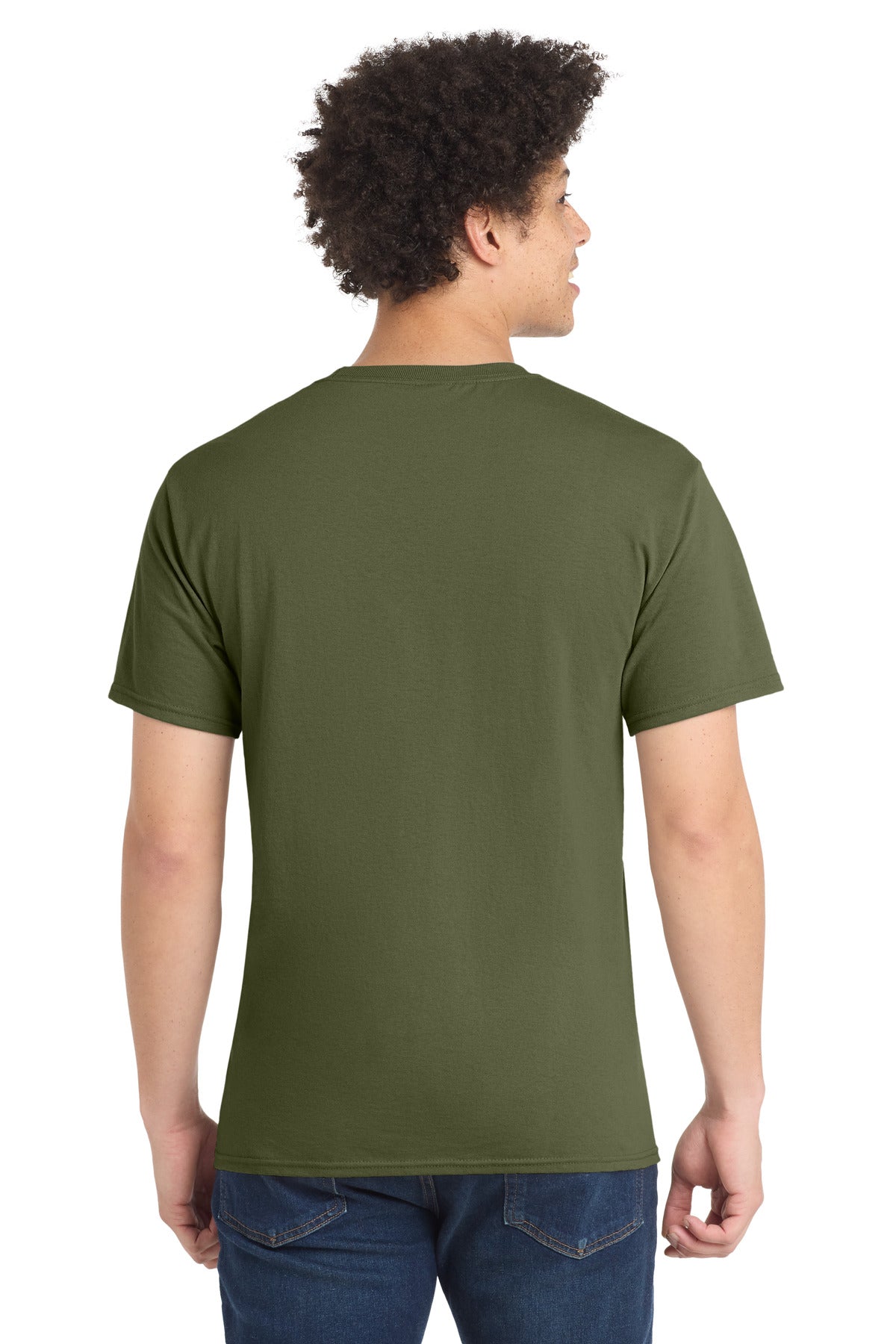 OlvDrabGn Port & Co Core Blend Tee. PC55