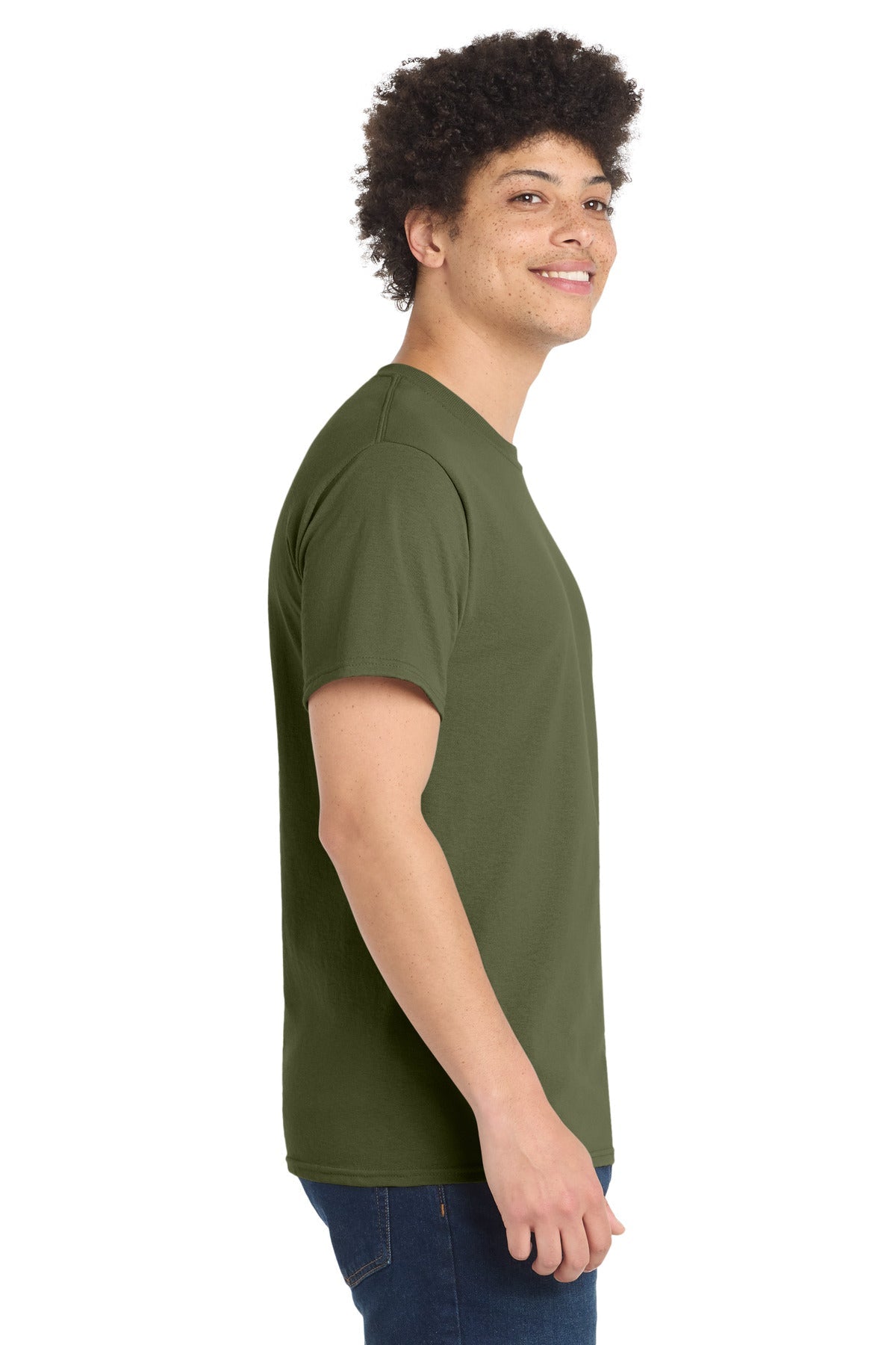 OlvDrabGn Port & Co Core Blend Tee. PC55