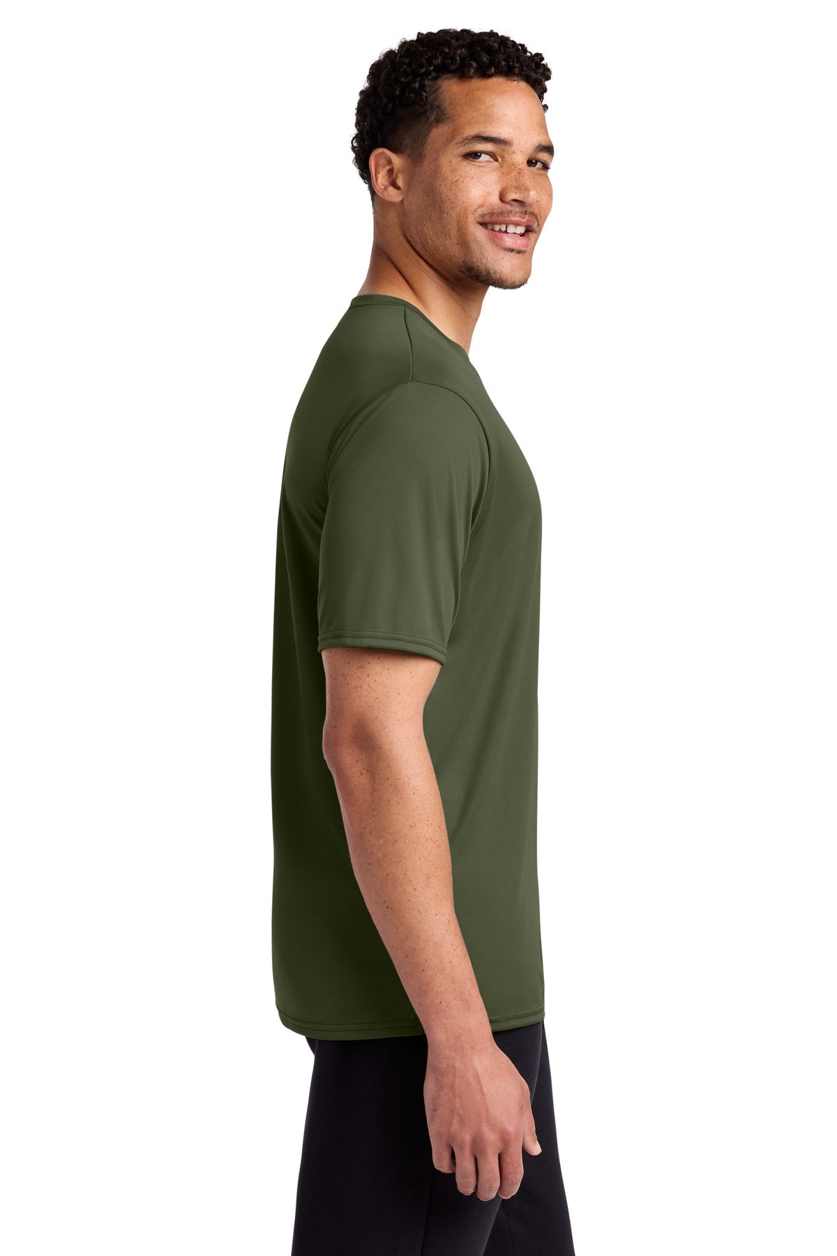 OlvDrabGn Port & Co Performance Tee. PC380