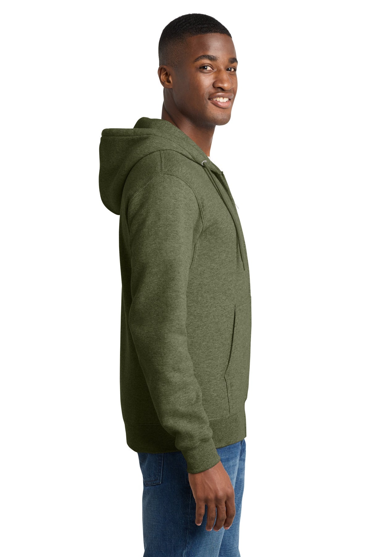 OlvDrabGnH Port & Co Core Fleece Full-Zip Hooded Sweatshirt. PC78ZH