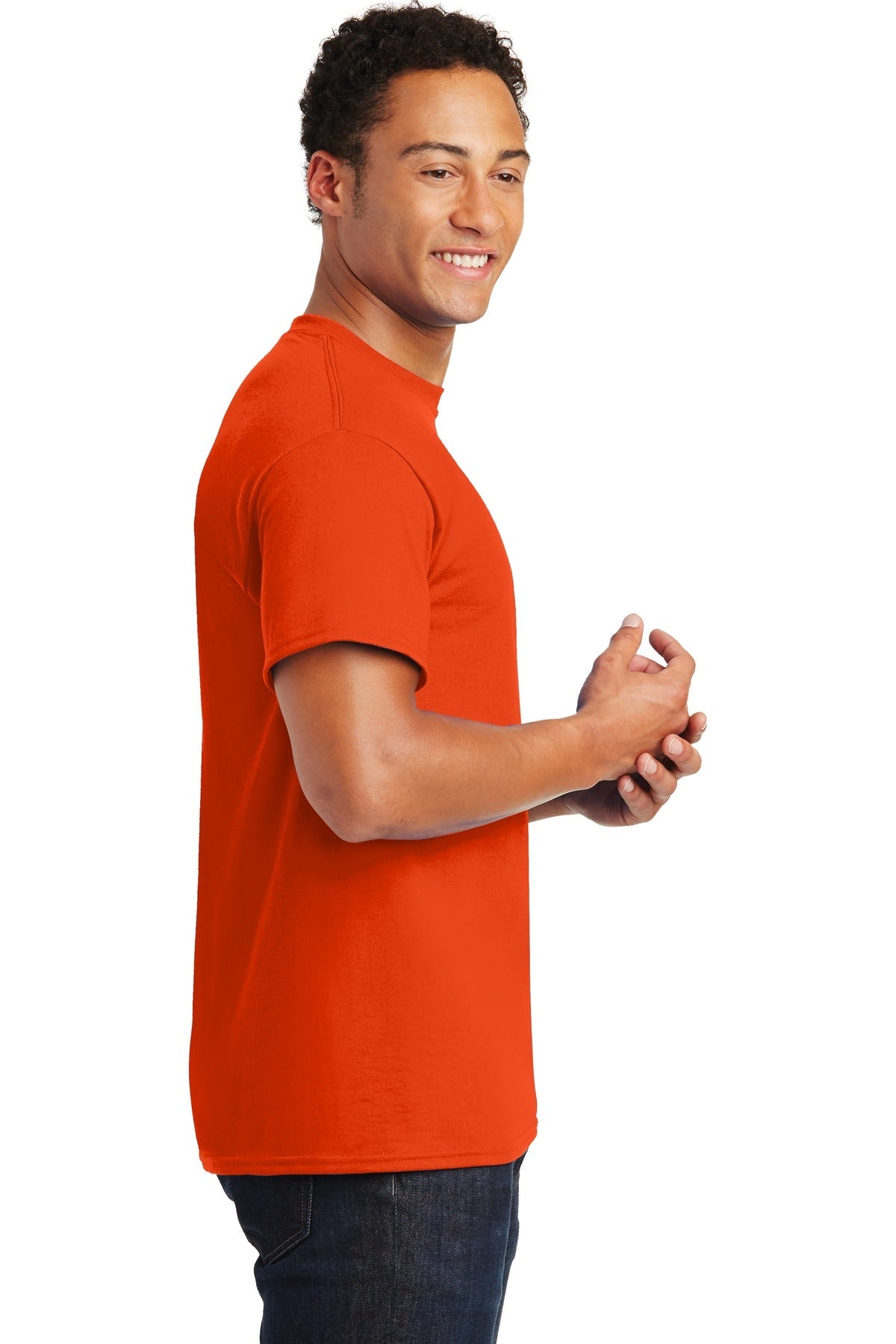 Orange Gildan DryBlend 50 Cotton/50 Poly T-Shirt. 8000