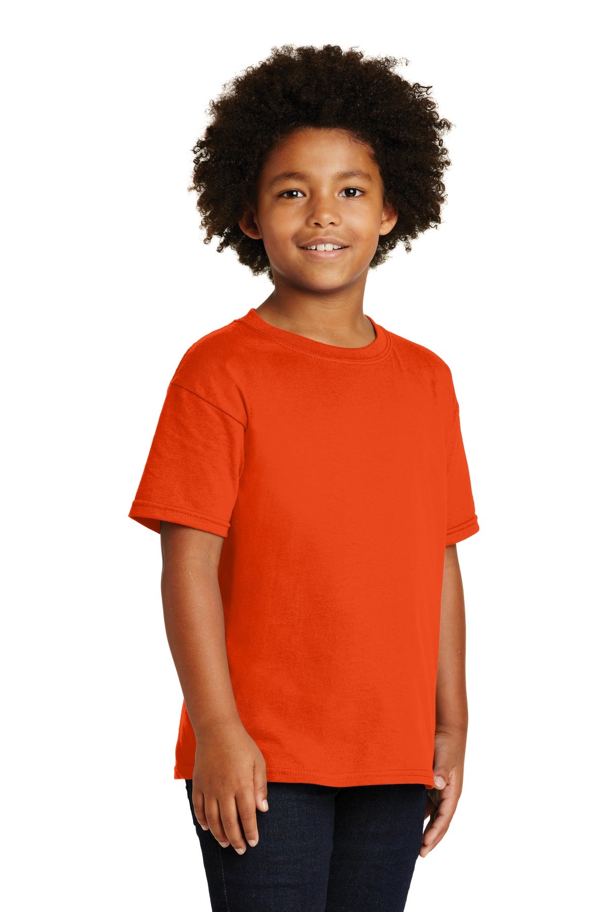 Orange Gildan - Youth Heavy Cotton 100% Cotton T-Shirt. 5000B