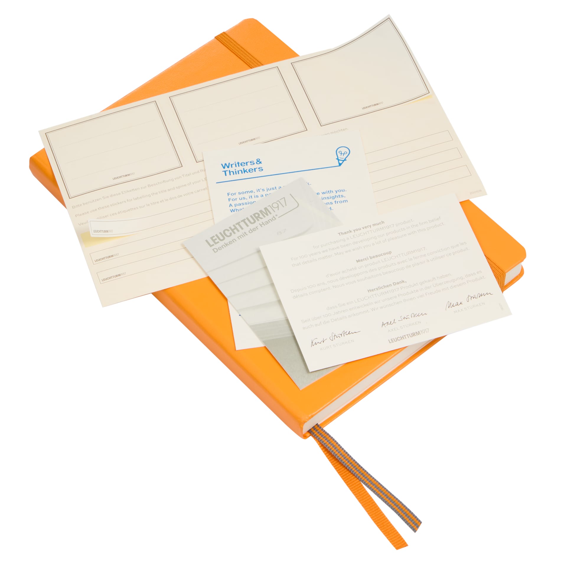 Orange LEUCHTTURM1917 5.75" x 8.25" Hardcover Notebook plain