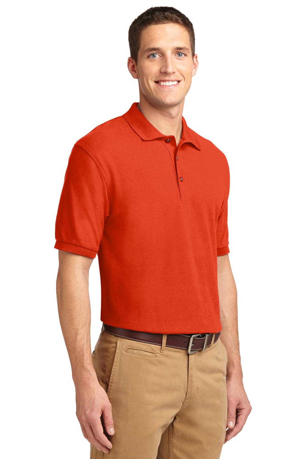 Orange Port Authority Silk Touch Polo K500