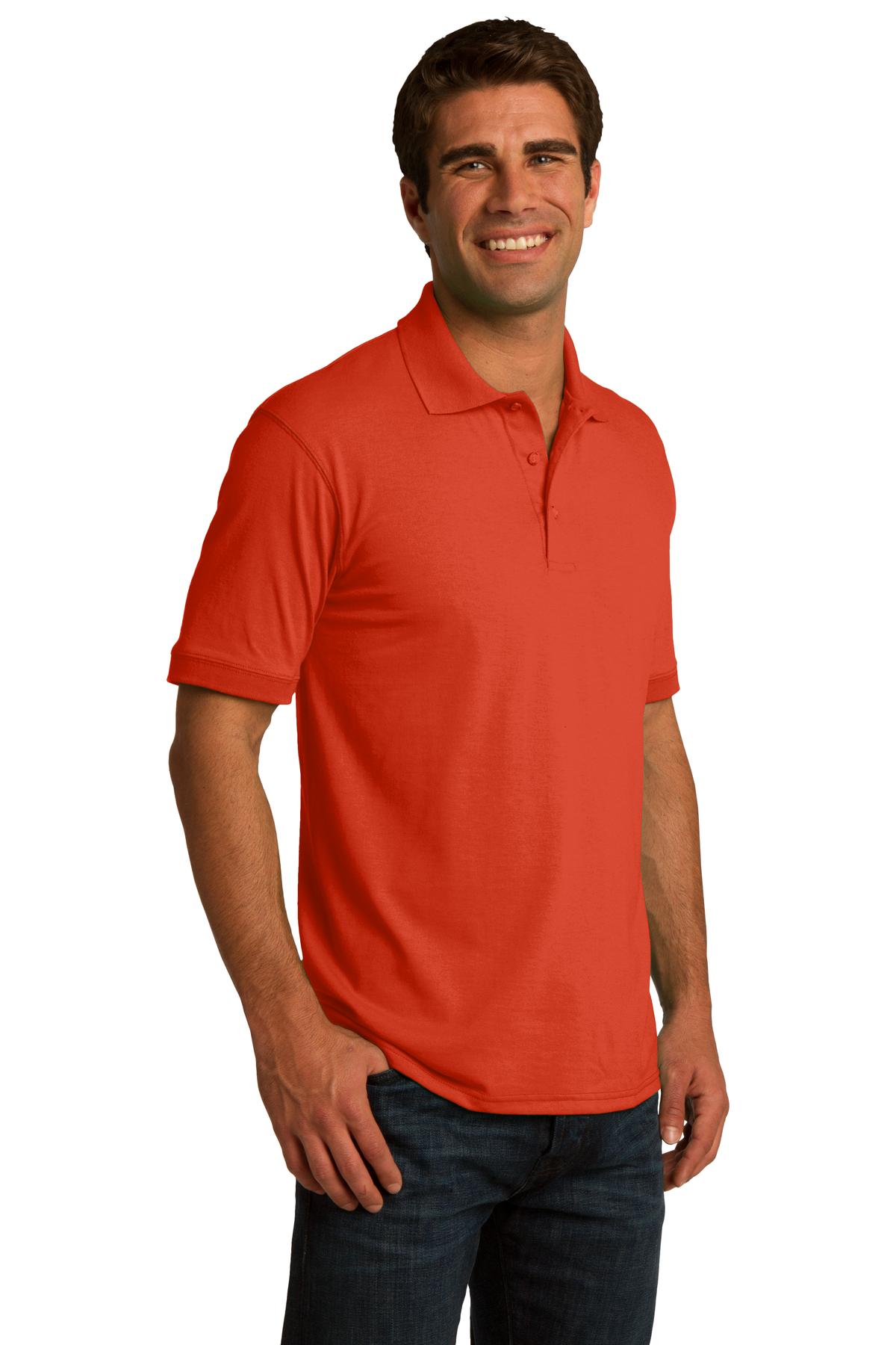 Orange Port & Co Core Blend Jersey Knit Polo. KP55