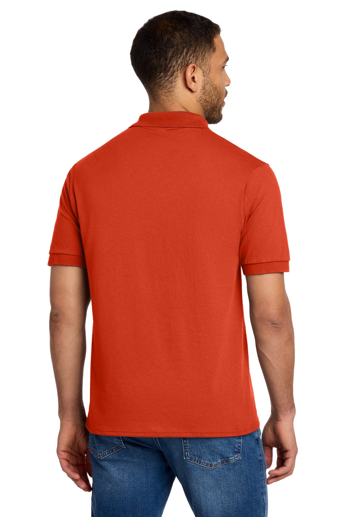 Orange Port & Co Core Blend Jersey Knit Polo. KP55