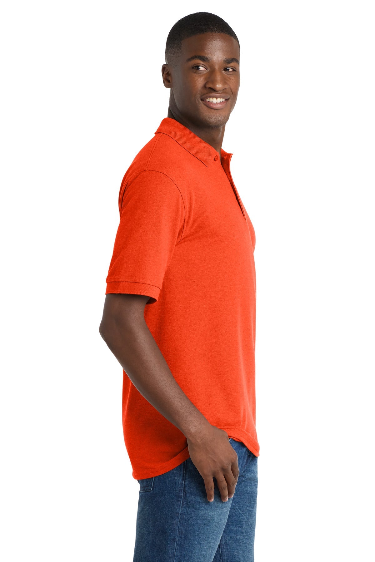 Orange Port & Co Core Blend Pique Polo. KP155