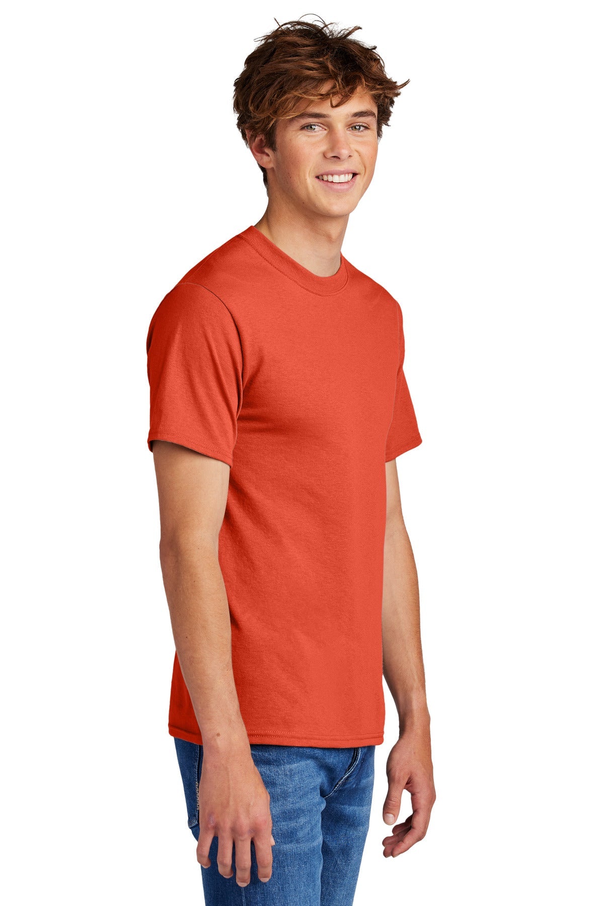 Orange Port & Co Core Blend Tee. PC55