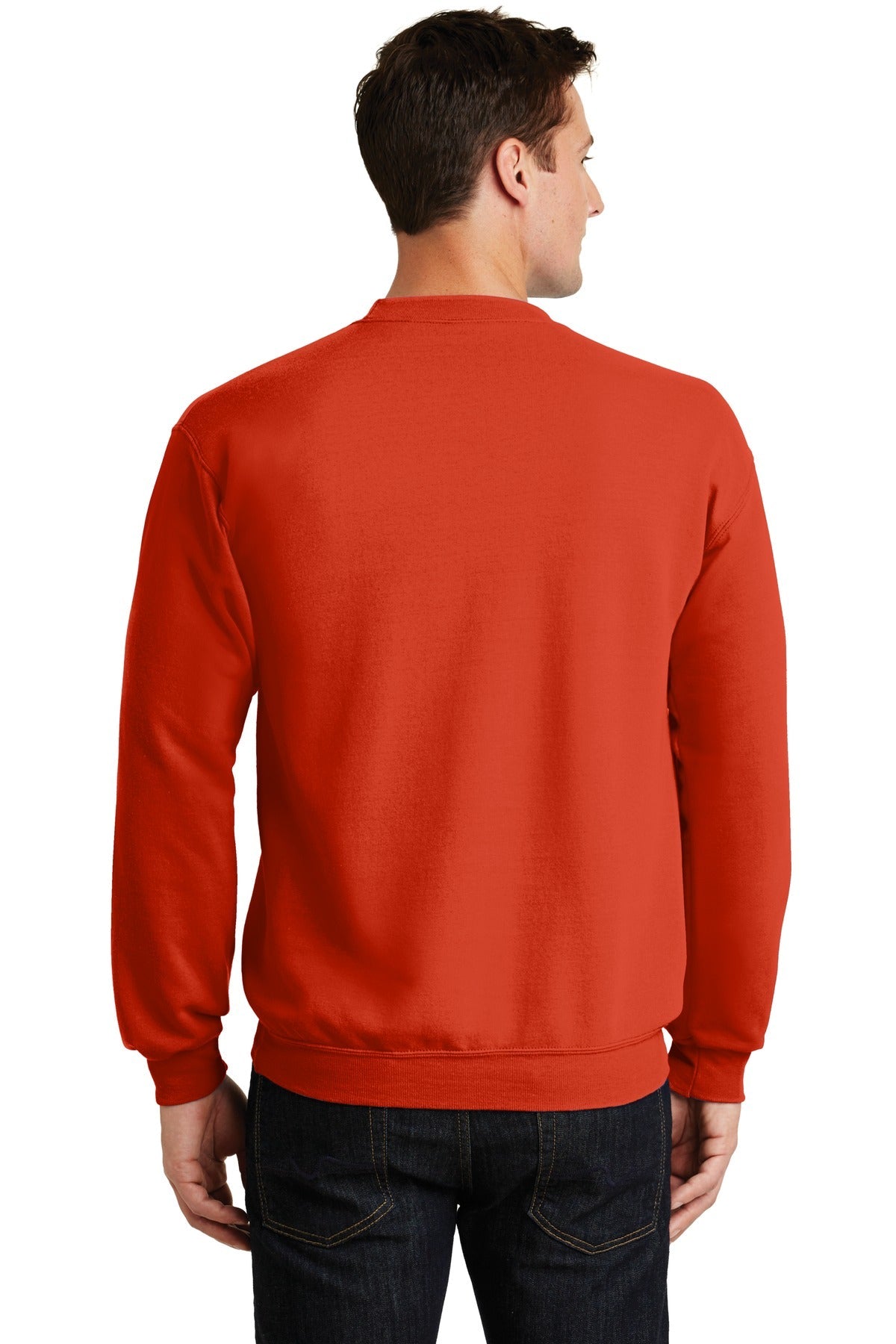 Orange Port & Co Core Fleece Crewneck Sweatshirt. PC78